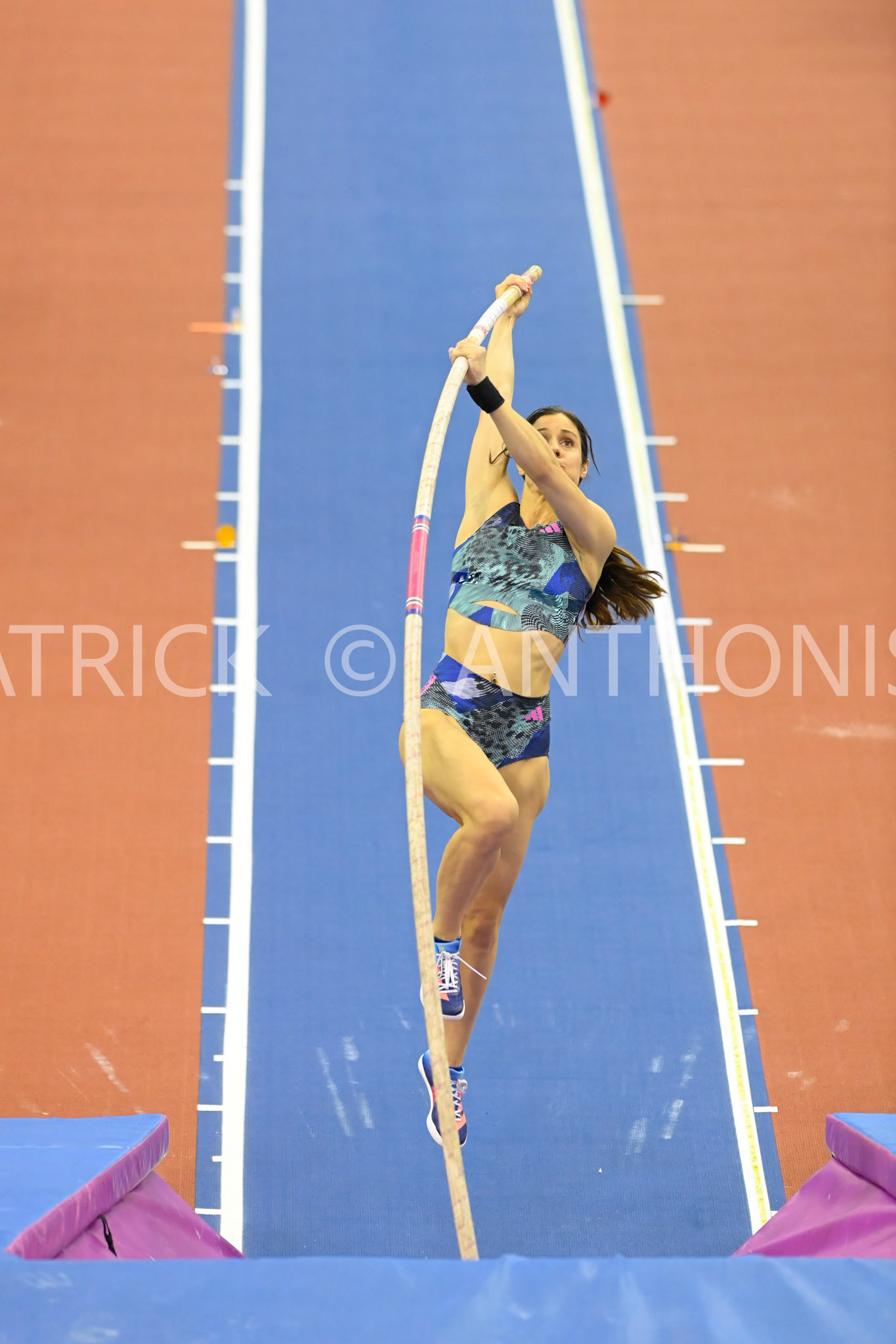 Birmingham, UK, 25 February 2023: STEFANIDI Aikaterini GRE Women's Pole Vault seen at the Birmingham World Indoor Gold Tour Final  Utilita Arena, Birmingham on the 25 February , England