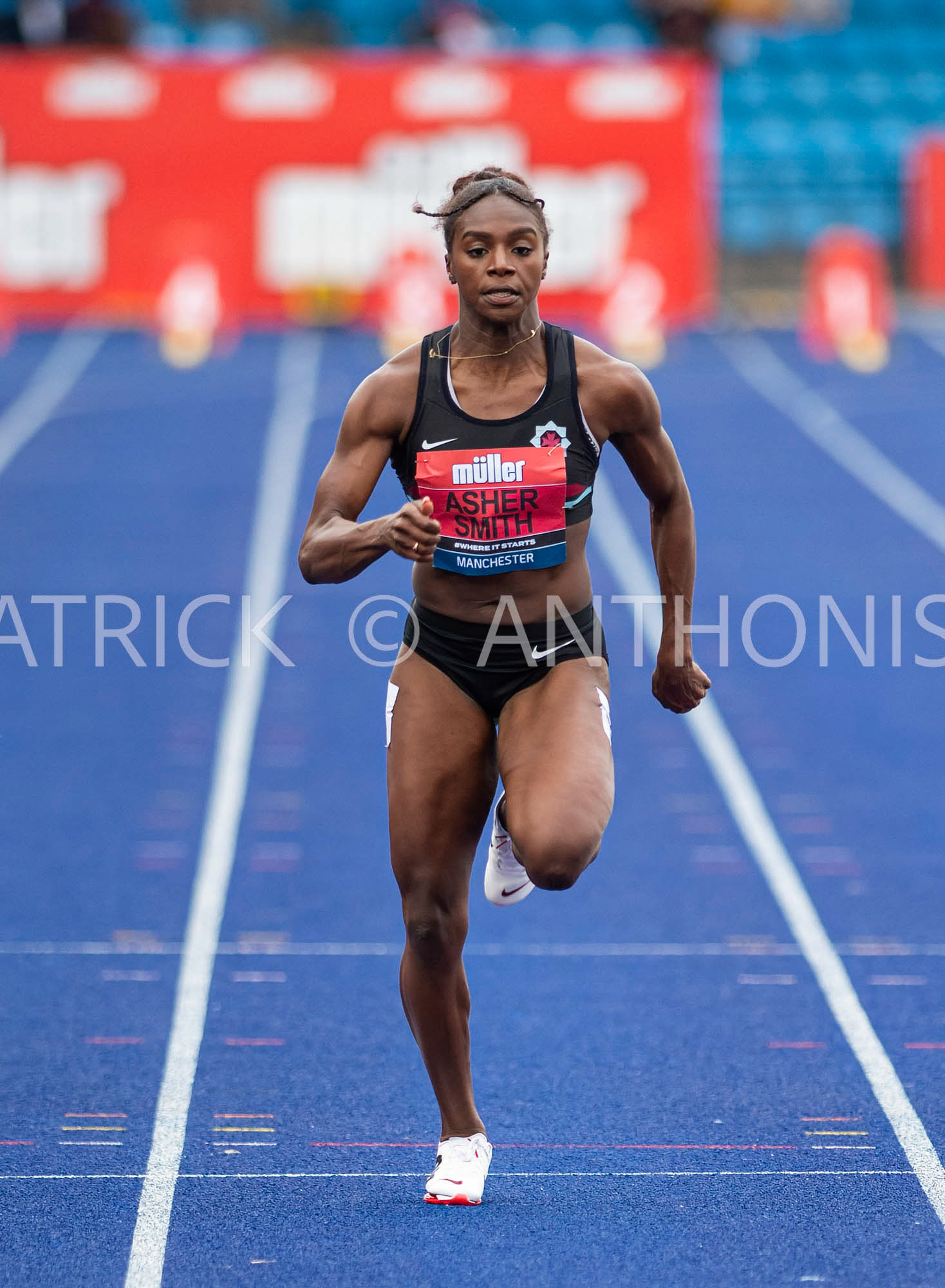 24-6-2022: Dina ASHER-SMITH   seen in the first round of the 100 M at the Muller UK Athletics Championships MANCHESTER REGIONAL ARENA – MANCHESTER