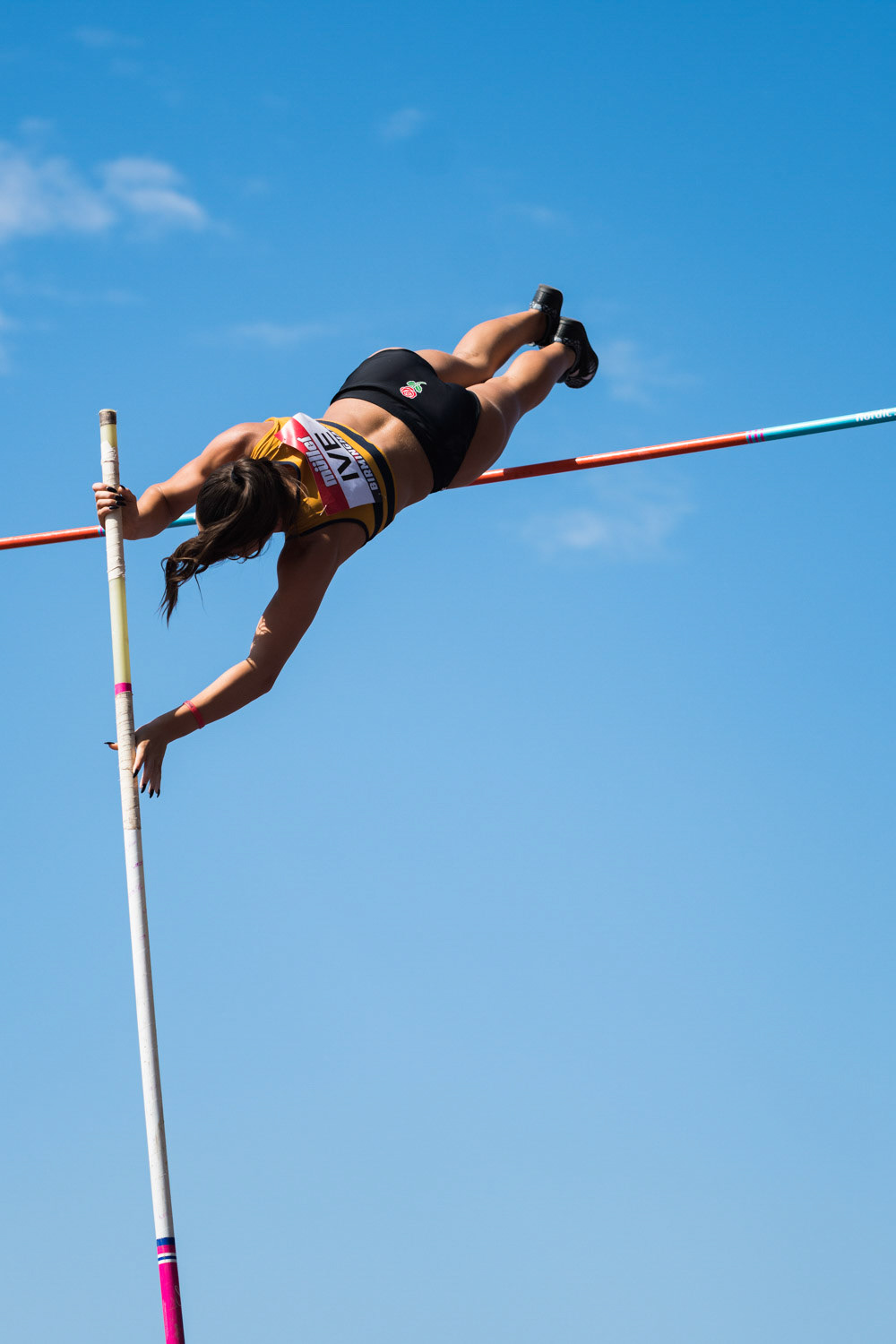 Birmingham, UK. 25th August, 2019. Jade IVE of  SUTTON  & DISTRICT  in action during  the  womens  Pole Vault at  the Muller British Athletics Championships  Alexander Stadium, birmingham, England