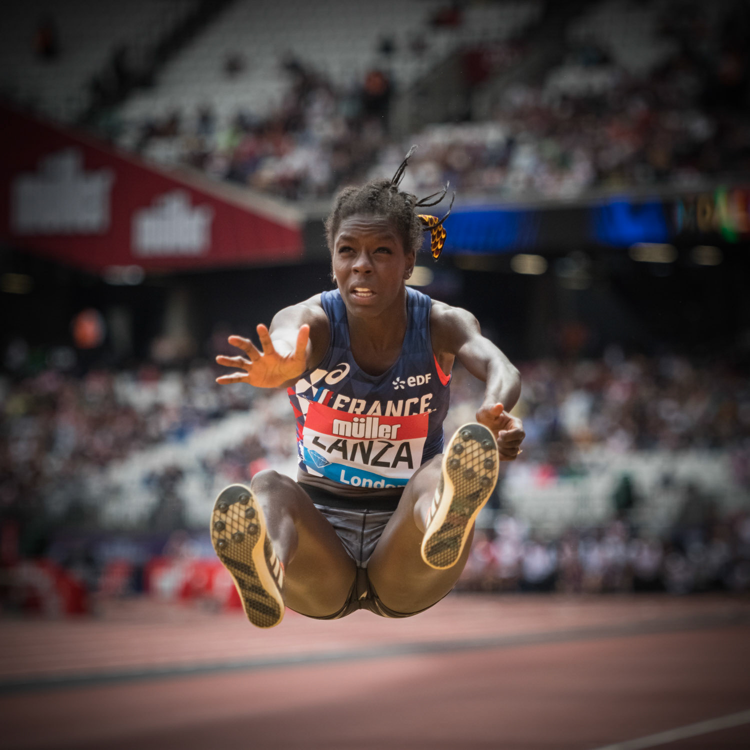 LONDON, ENGLAND - JULY 21: Angelina Lanza of France  in the Women's Long Jump T44-64 Final during Day Two of the Muller Anniversary Games IAAF Diamond League event at the Olympic Stadium on July 21, 2019 in London, England