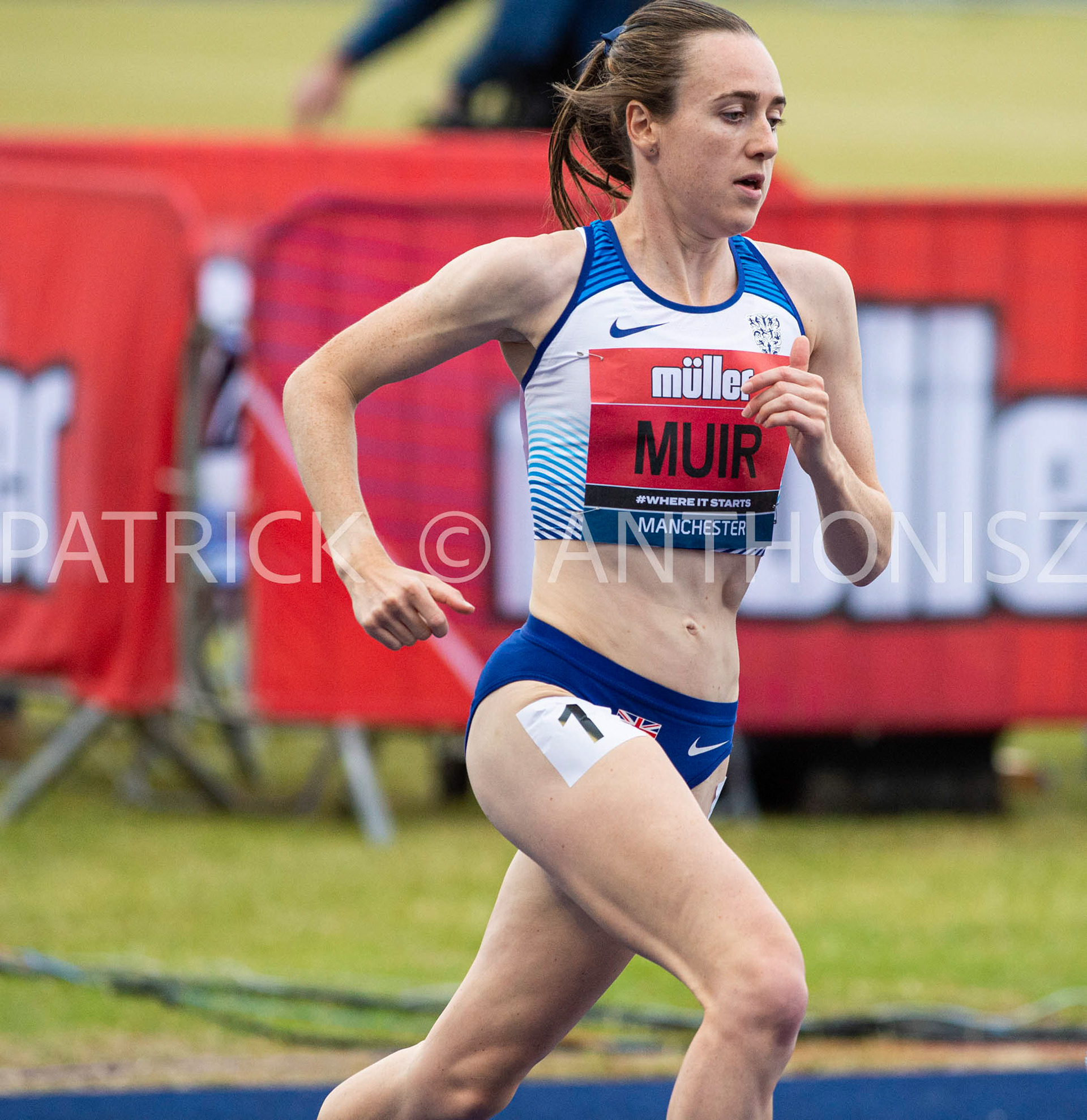 24-6-2022: Laura  MUIR Muller seen in the 1500 M Round ONE of the UK Athletics Championships MANCHESTER REGIONAL ARENA – MANCHESTER
