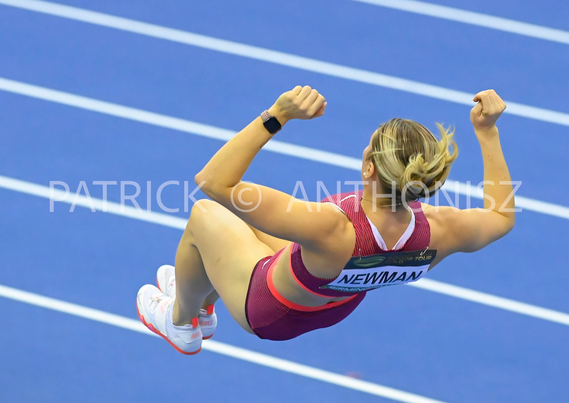 Birmingham, UK, 25 February 2023: NEWMAN Alysha CAN wins the Women's Pole Vault  at  4.78m  Birmingham World Indoor Gold Tour Final  Utilita Arena, Birmingham on the 25 February , England