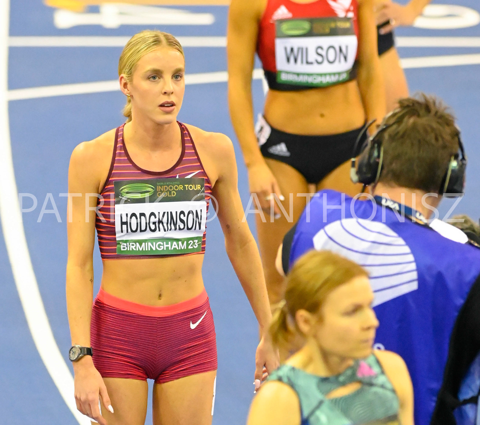 Birmingham, UK, 25 February 2023: HODGKINSON Keely before the  GBR Women's 800 m Birmingham World Indoor Gold Tour Final  Utilita Arena, Birmingham on the 25 February , England