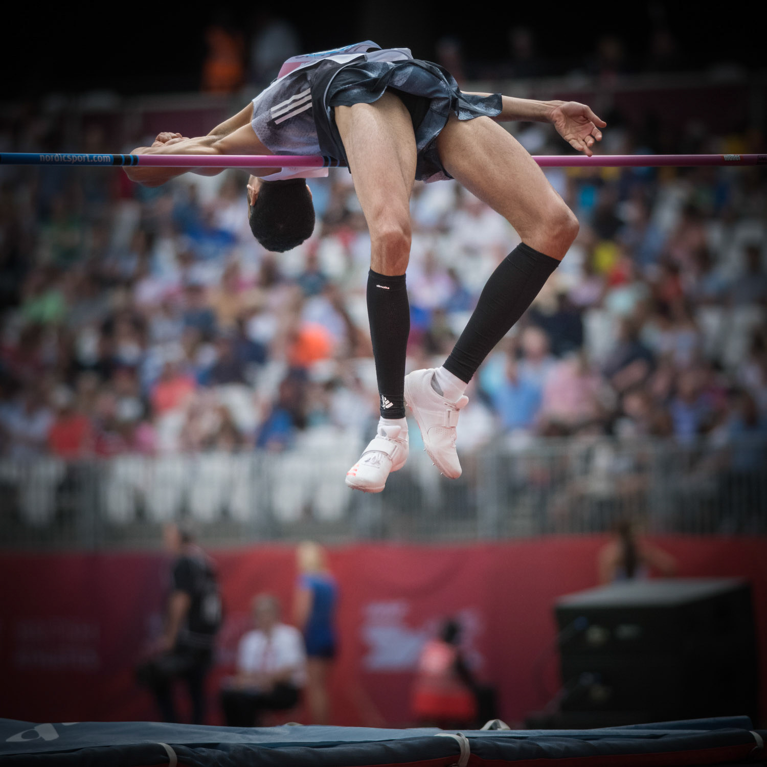 LONDON, ENGLAND - JULY 21: Majd Eddin Ghazal of Syria competes in the Men's High Jump during Day Two at the Muller Anniversary Games IAAF Diamond League at the London Stadium on July 21, 2019 in London, England.