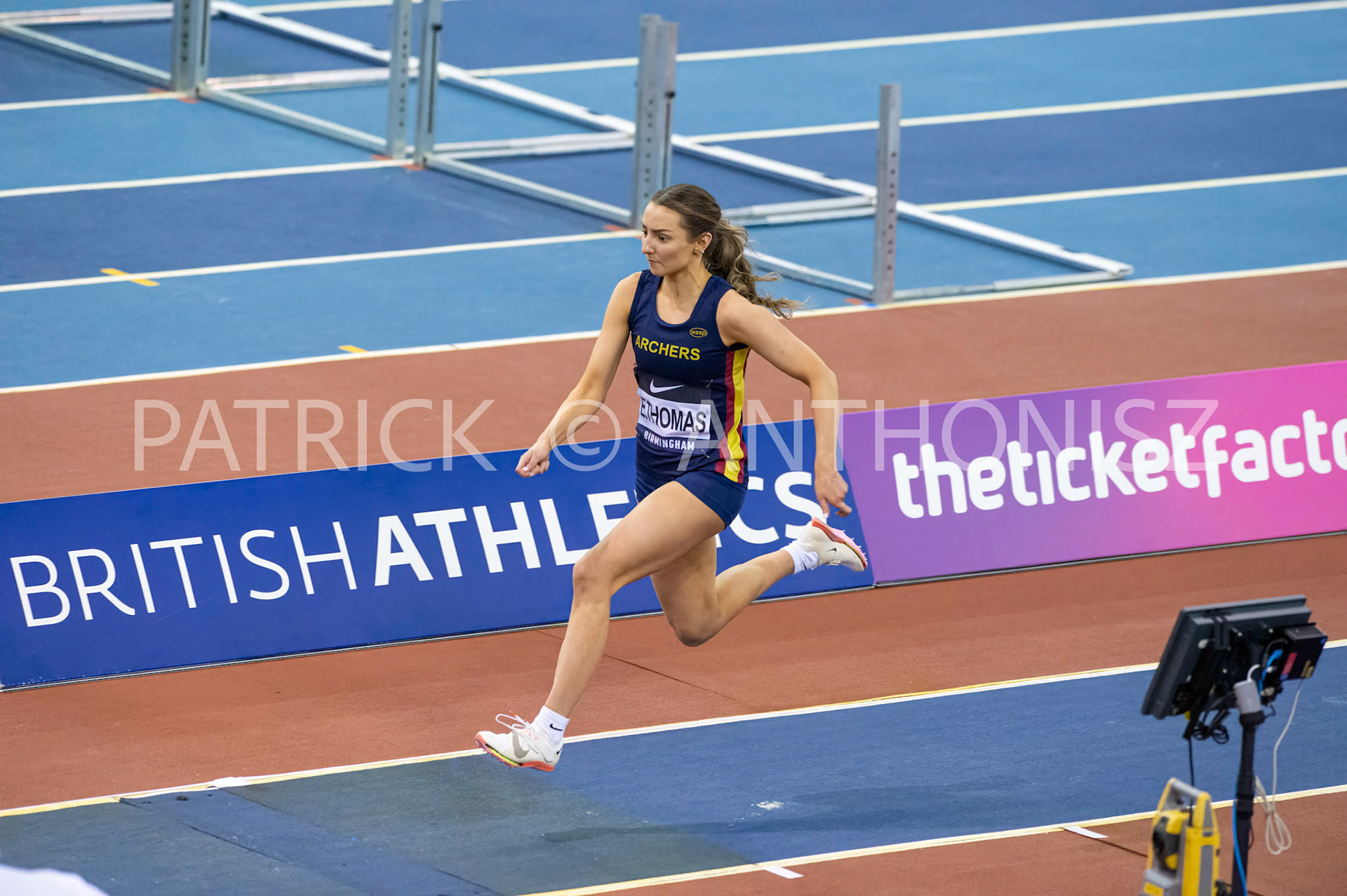 Saturday 27 February 2022:  Emily Thomas seen in the Womens Long Jump Finals at the UK Athletics Indoor Championships and World Trials  Birmingham at the Utilita Arena Birmingham Day 2