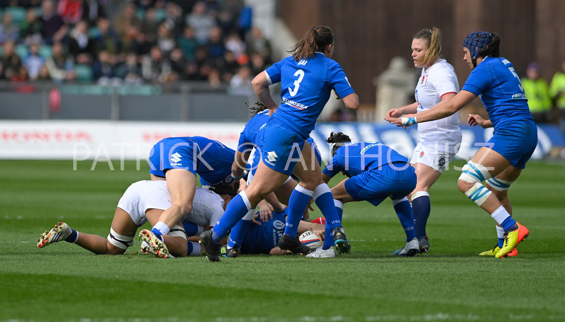 NORTHAMPTON, ENGLAND : Match action during the  TikTok Women’s Six Nations  England Vs Italy at Franklin's Gardens on Sunday  April 2 , 2023 in Northampton, England.