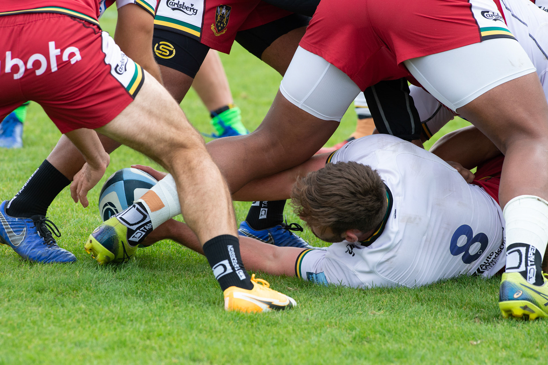 Forwards   in training at the Northampton Saints training session at Franklin's Gardens