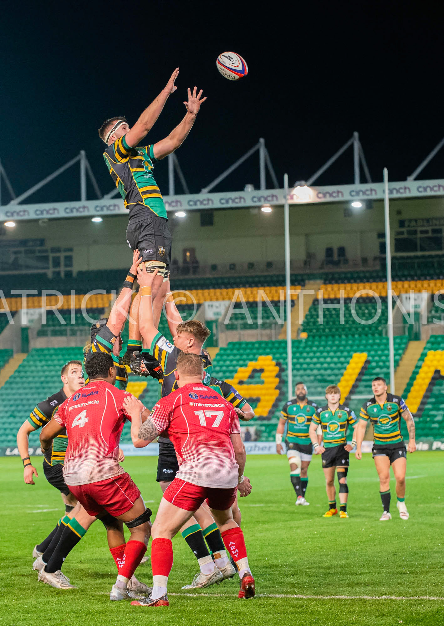 Northampton Saints Vs The British Army Northampton -13-April-2022.  Northampton Saints Vs The British Army at cinch Stadium Franklin's Gardens .