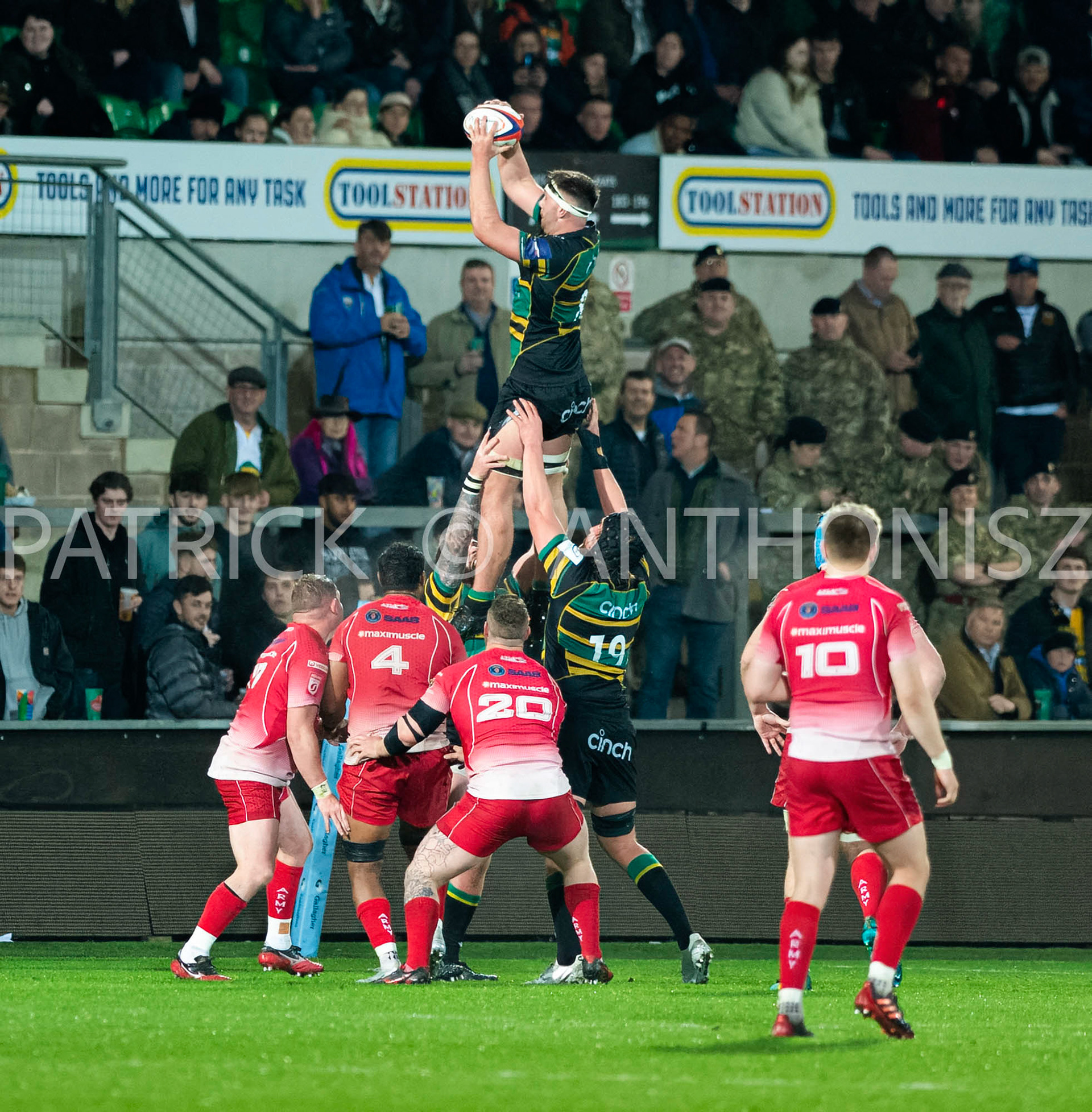 Northampton Saints Vs The British Army Northampton -13-April-2022.  Northampton Saints Vs The British Army at cinch Stadium Franklin's Gardens .