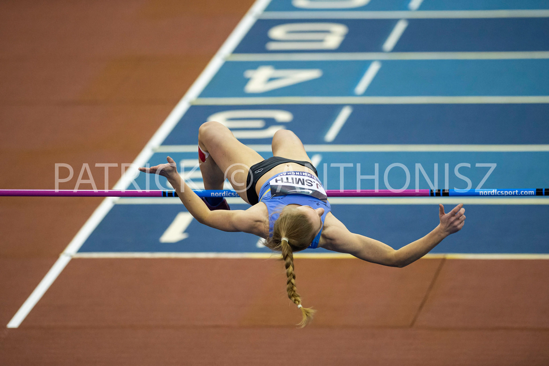 Saturday 27 February  2022: JodIe  Smith  in the Womens High Jump Pentathion at the UK Athletics Indoor Championships and World Trials  Birmingham at the Utilita Arena Birmingham Day 2