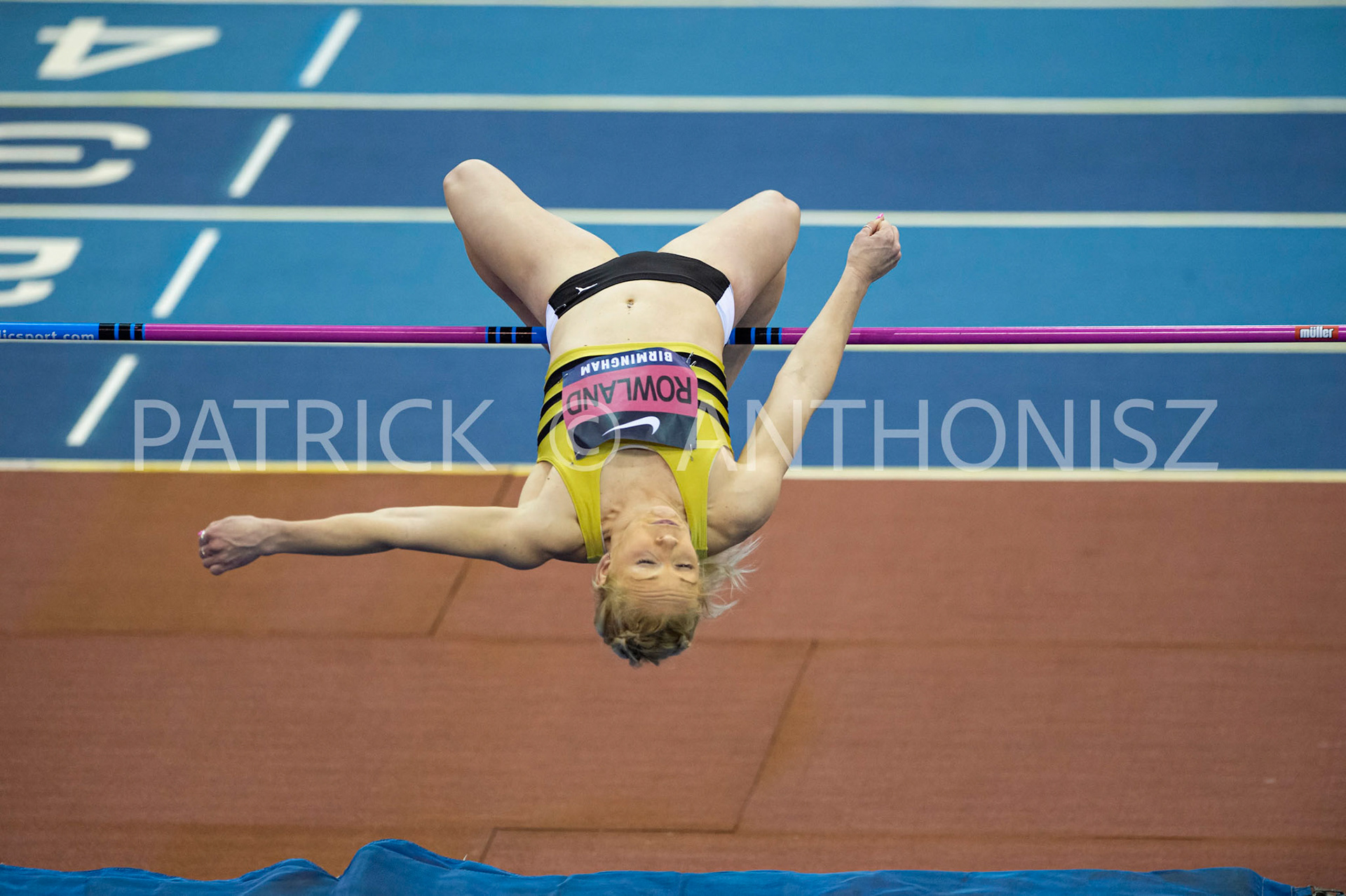 Saturday 27 February 2022 :  Jo Rowland of Crawley  A C in the Womens High Jump Pentathion at the UK Athletics Indoor Championships and World Trials  Birmingham at the Utilita Arena Birmingham Day 2