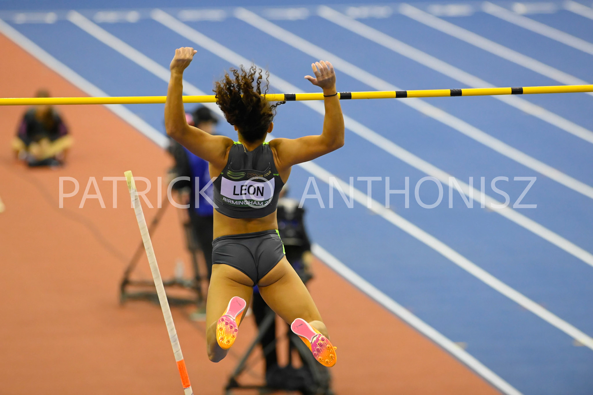 Birmingham, UK, 25 February 2023: LEON Gabriela USA Women's Pole Vault seen at the Birmingham World Indoor Gold Tour Final  Utilita Arena, Birmingham on the 25 February , England