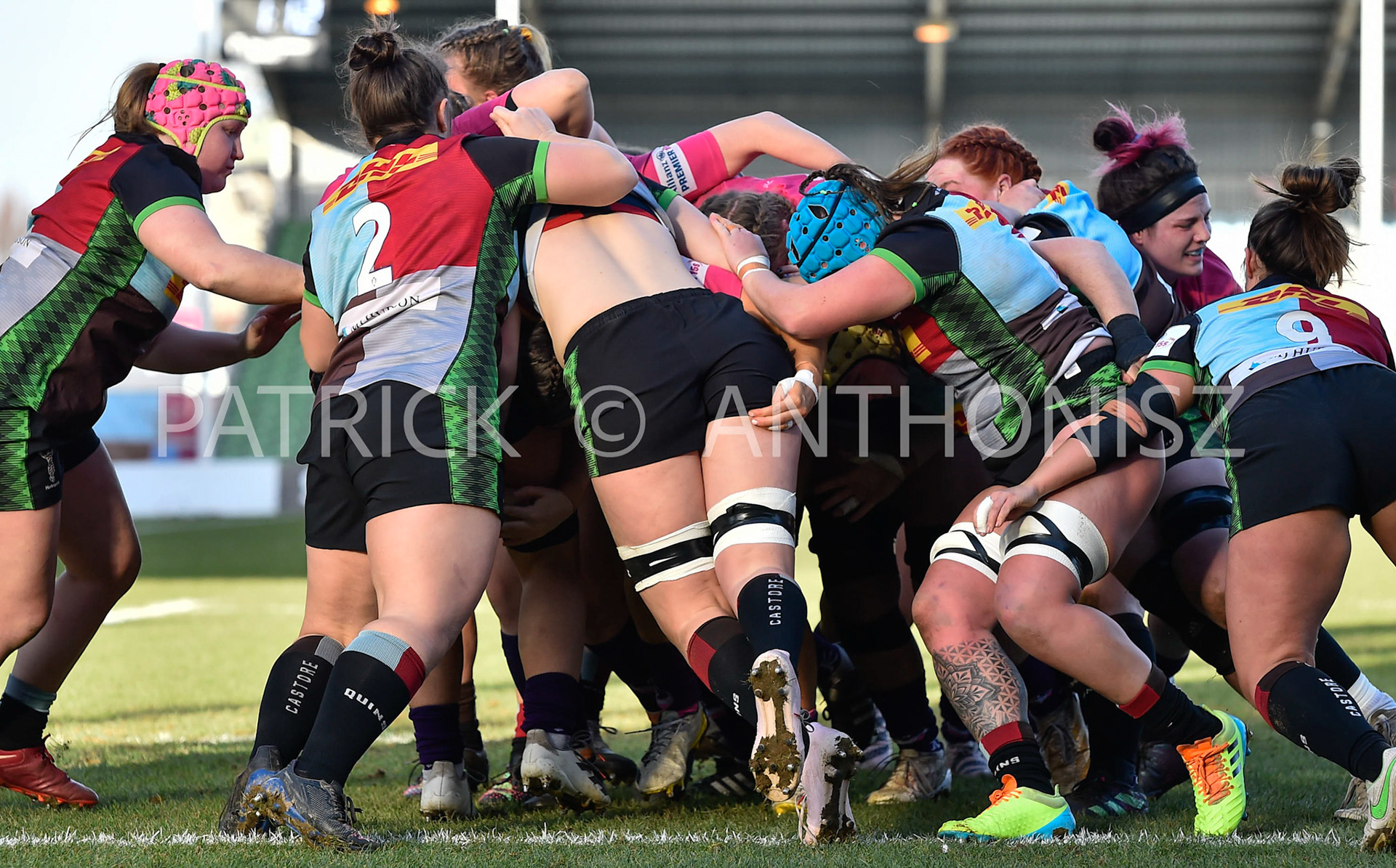 Twickenham, stoop ENGLAND : Match action  during the Women's Allianz Premiership 15's match between Harlequins Vs Loughborough Lightning Twickenham Stoop Stadium England 5–02-2023