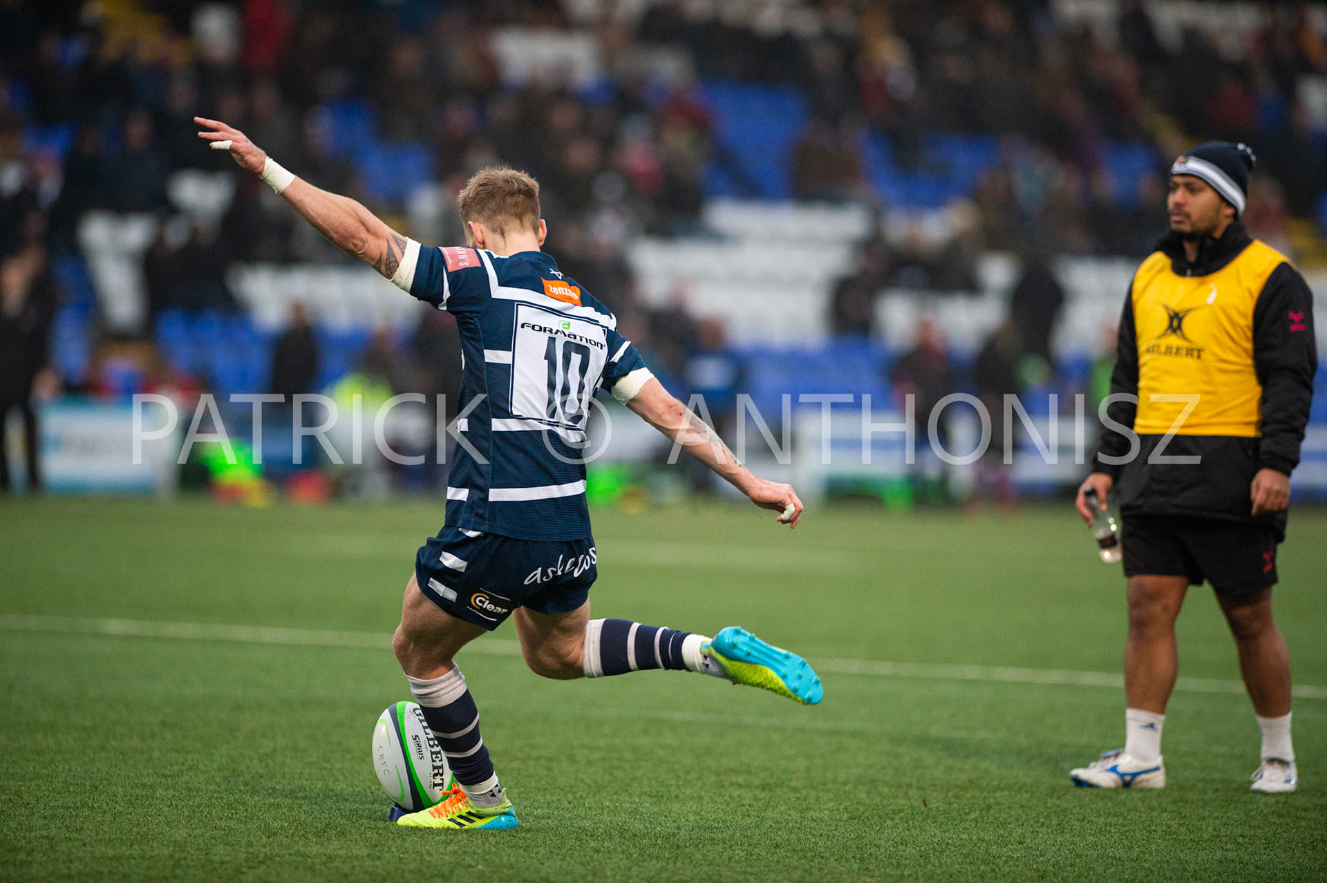 BUTTS PARK ARENA Coventry ,England 15th of January 2022 :  Greene King IPA Championship  match Round 14 between Coventry Rugby Vs Hartpury University  at Butts Park Arena Coventry UK .Final score: Coventry Rugby  34:  33 Hartpury University Rugby .