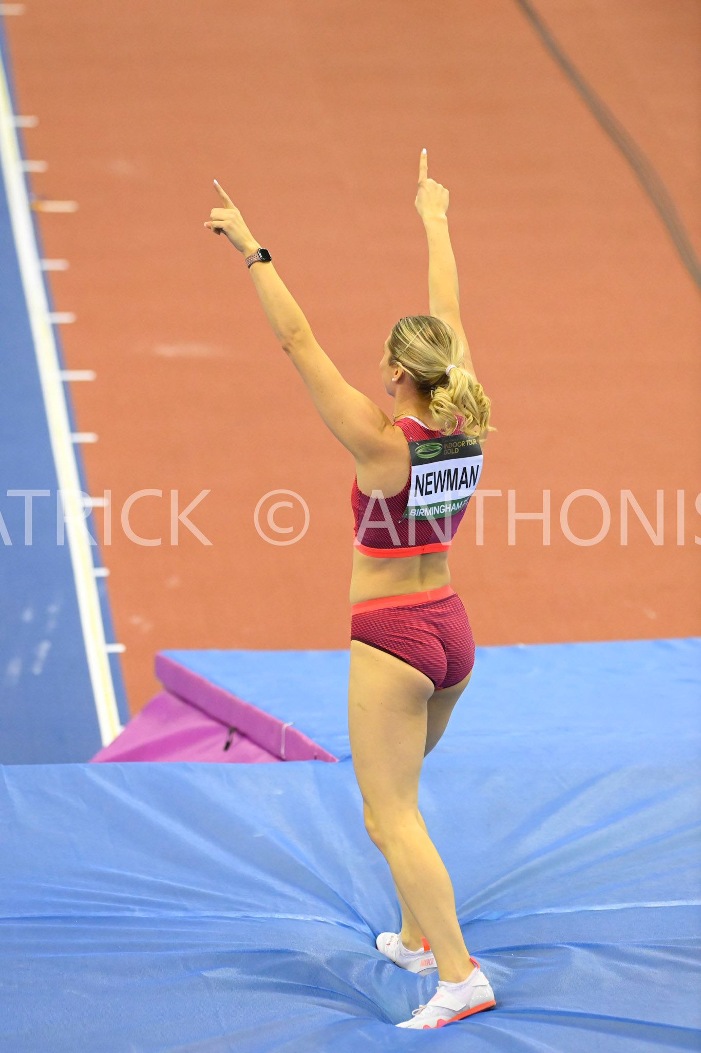 Birmingham, UK, 25 February 2023: NEWMAN Alysha CAN wins the Women's Pole Vault  at  4.78m  Birmingham World Indoor Gold Tour Final  Utilita Arena, Birmingham on the 25 February , England