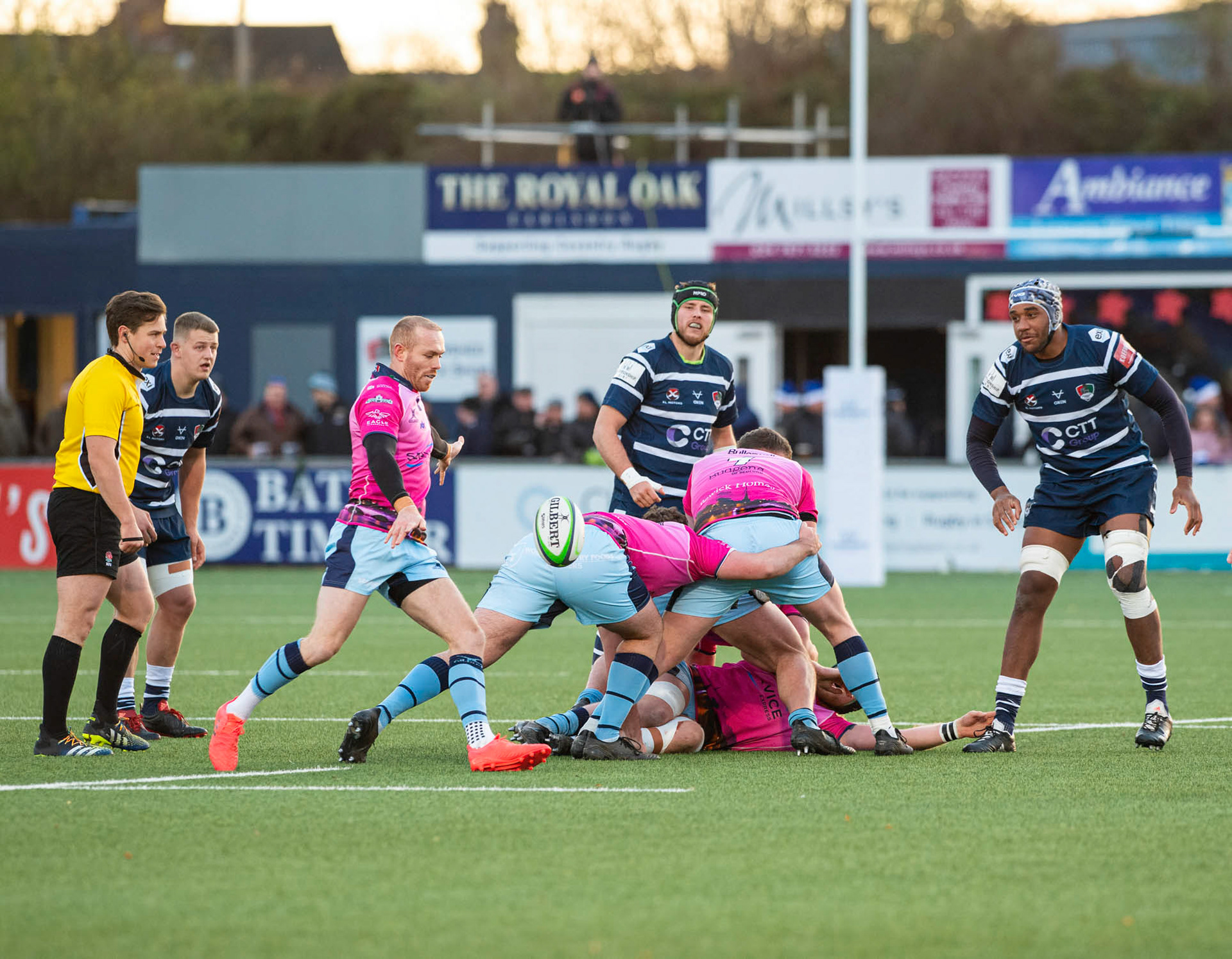 BUTTS PARK ARENA Coventry ,England 4th of December  2021 :  Greene King IPA Championship  match between Coventry Rugby Vs  Bedford Blues Rugby at Butts Park Arena Coventry UK .Final score: Coventry Rugby   :   Bedford Blues Rugby .