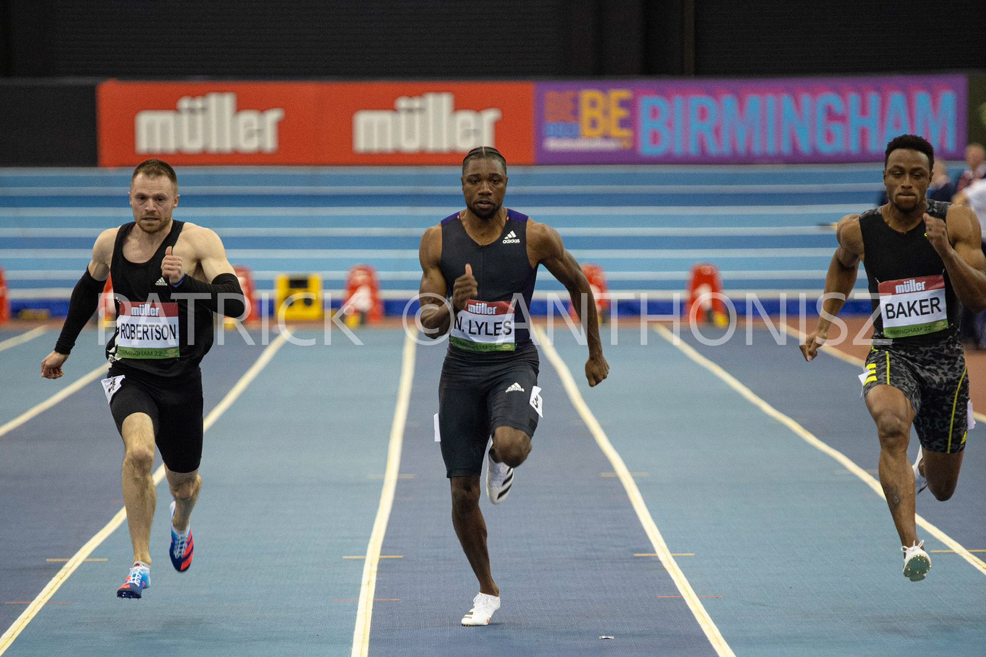 Saturday 19 February : NOAH LYLES USA  in the FINALS on the 60 METERS race at the Müller Indoor Grand Prix Birmingham  at the Utilita Arena Birmingham