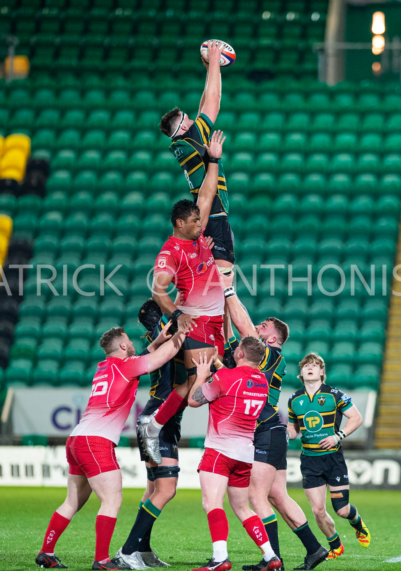 Northampton Saints Vs The British Army Northampton -13-April-2022.  Northampton Saints Vs The British Army at cinch Stadium Franklin's Gardens .