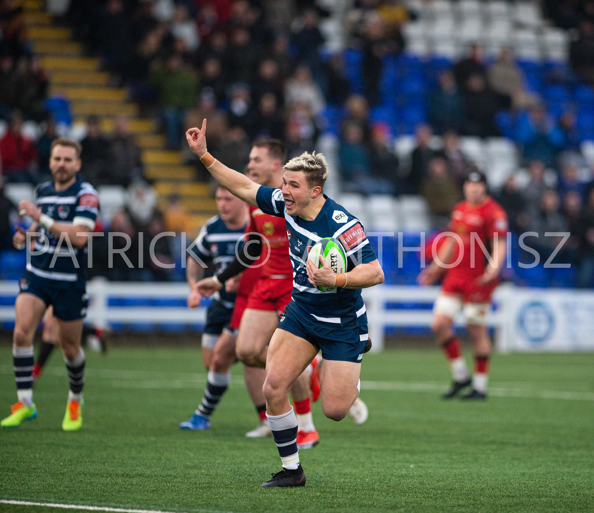 BUTTS PARK ARENA Coventry ,England 15th of January 2022 :  Greene King IPA Championship  match Round 14 between Coventry Rugby Vs Hartpury University  at Butts Park Arena Coventry UK .Final score: Coventry Rugby  34:  33 Hartpury University Rugby .