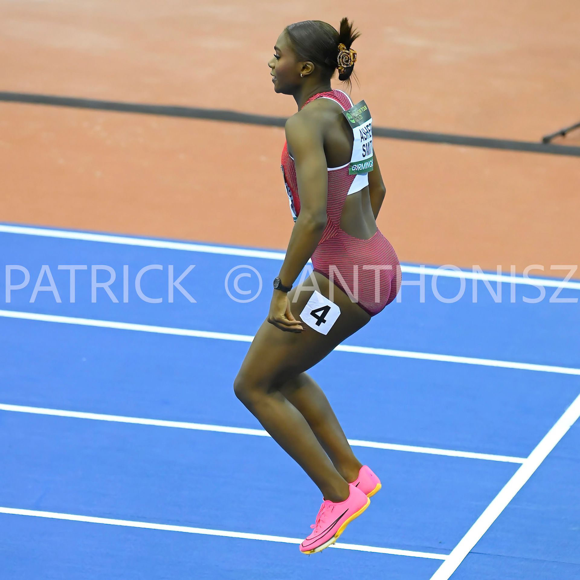 Birmingham, UK, 25 February 2023:PHILIP Asha GBR wins Women's 60 m  in 7.05  Birmingham World Indoor Gold Tour Final  Utilita Arena, Birmingham on the 25 February , England