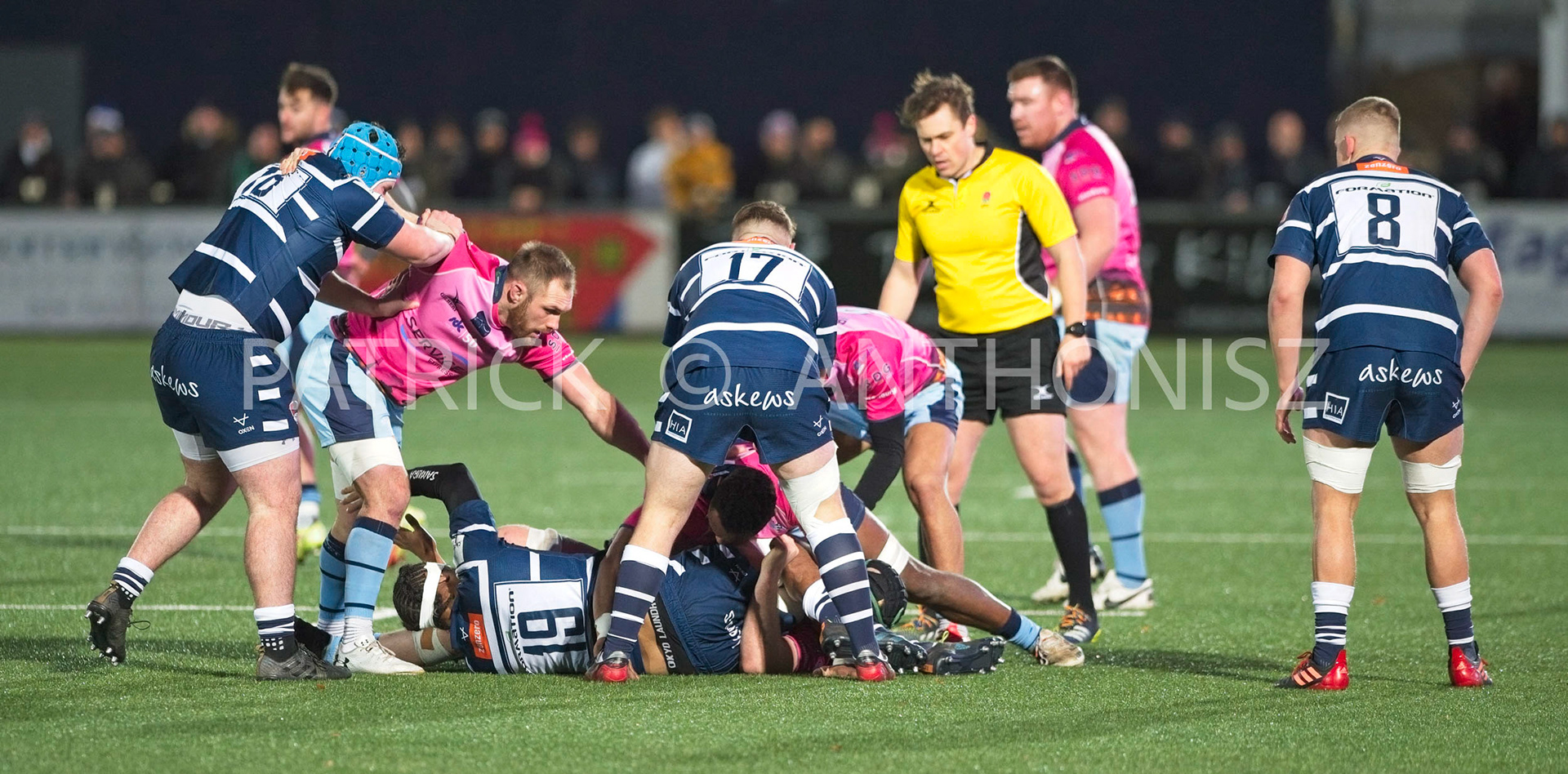 BUTTS PARK ARENA Coventry ,England 4th of December  2021 :  Greene King IPA Championship  match between Coventry Rugby Vs  Bedford Blues Rugby at Butts Park Arena Coventry UK .Final score: Coventry Rugby   :   Bedford Blues Rugby .
