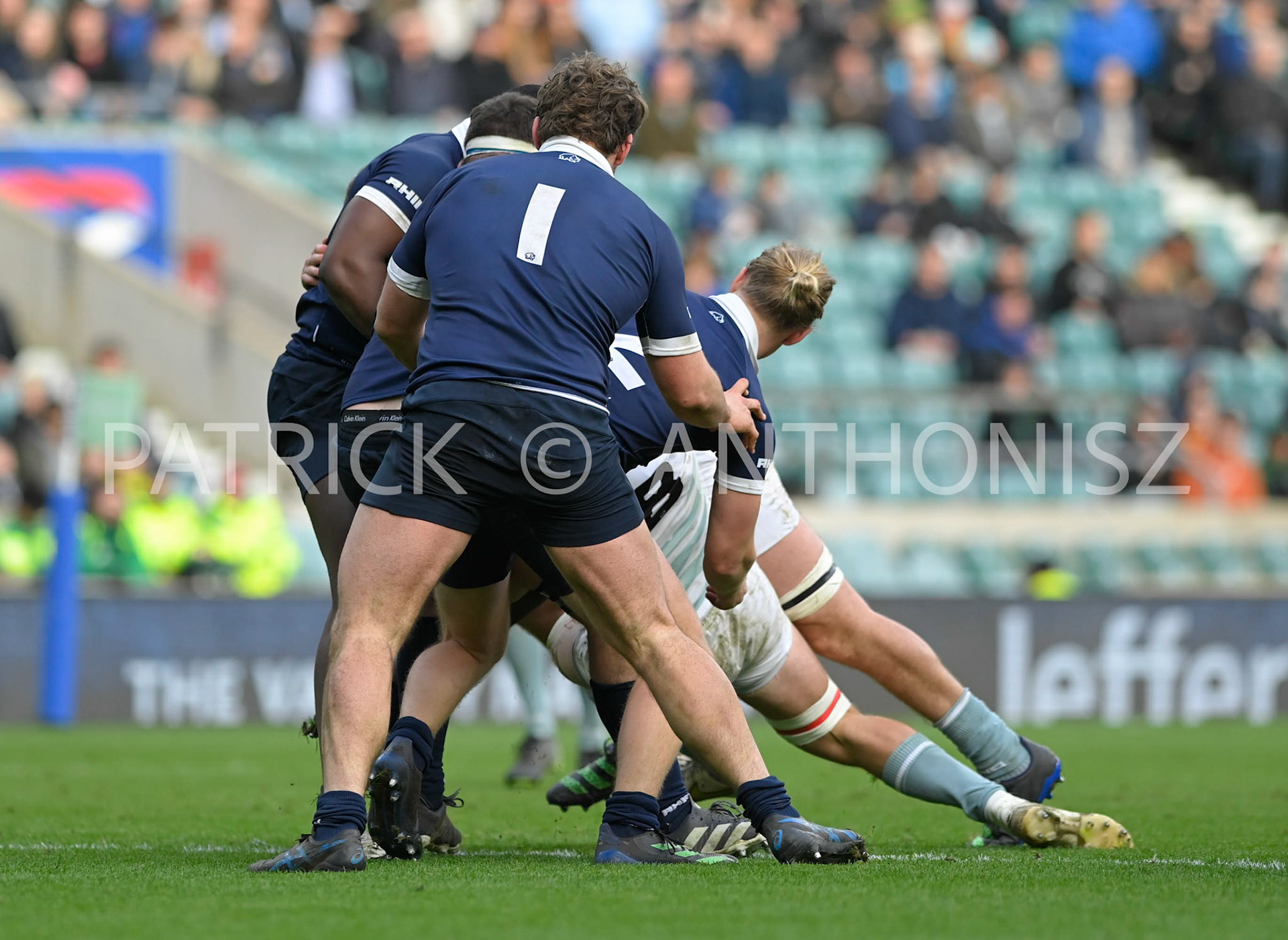 LONDON, ENGLAND March 25: no 1Tom Osborne (Trinity)  Captain of  Cambridge University  in action Oxford University vs Cambridge University Men's Varsity match at Twickenham Stadium on Saturday March 25-2023 in London, England.
