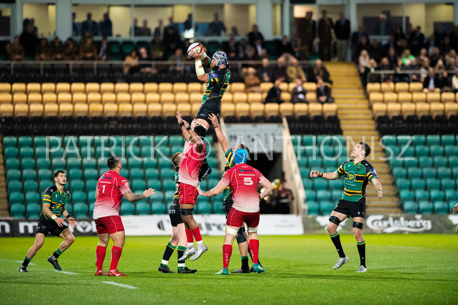 Northampton Saints Vs The British Army Northampton -13-April-2022.  Northampton Saints Vs The British Army at cinch Stadium Franklin's Gardens .