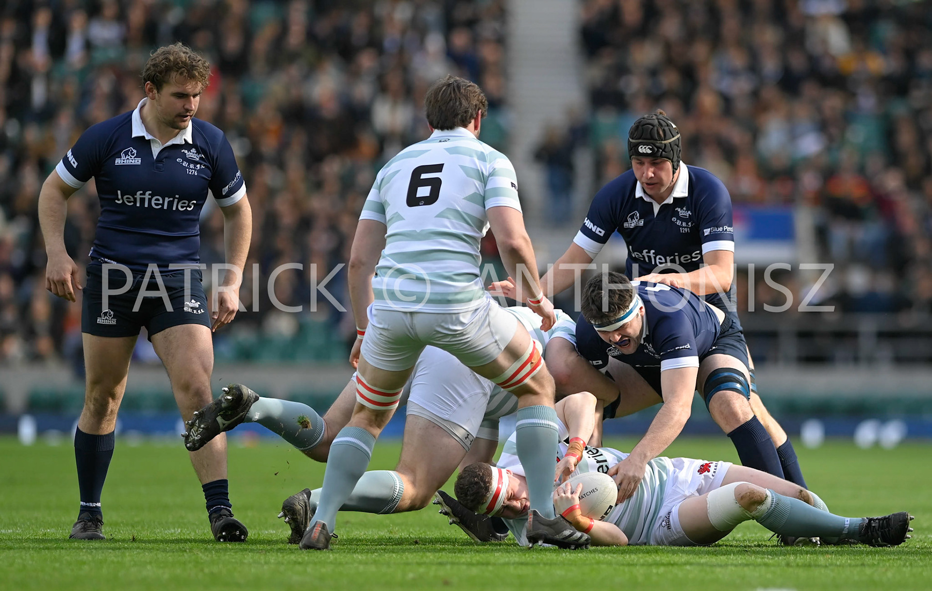 LONDON, ENGLAND March 25:no 6  Stephen Clark- Leonard ( Emmanuel ) of Cambridge University in action during the  Oxford University vs Cambridge University Men's Varsity match at Twickenham Stadium on Saturday March 25-2023 in London, England.