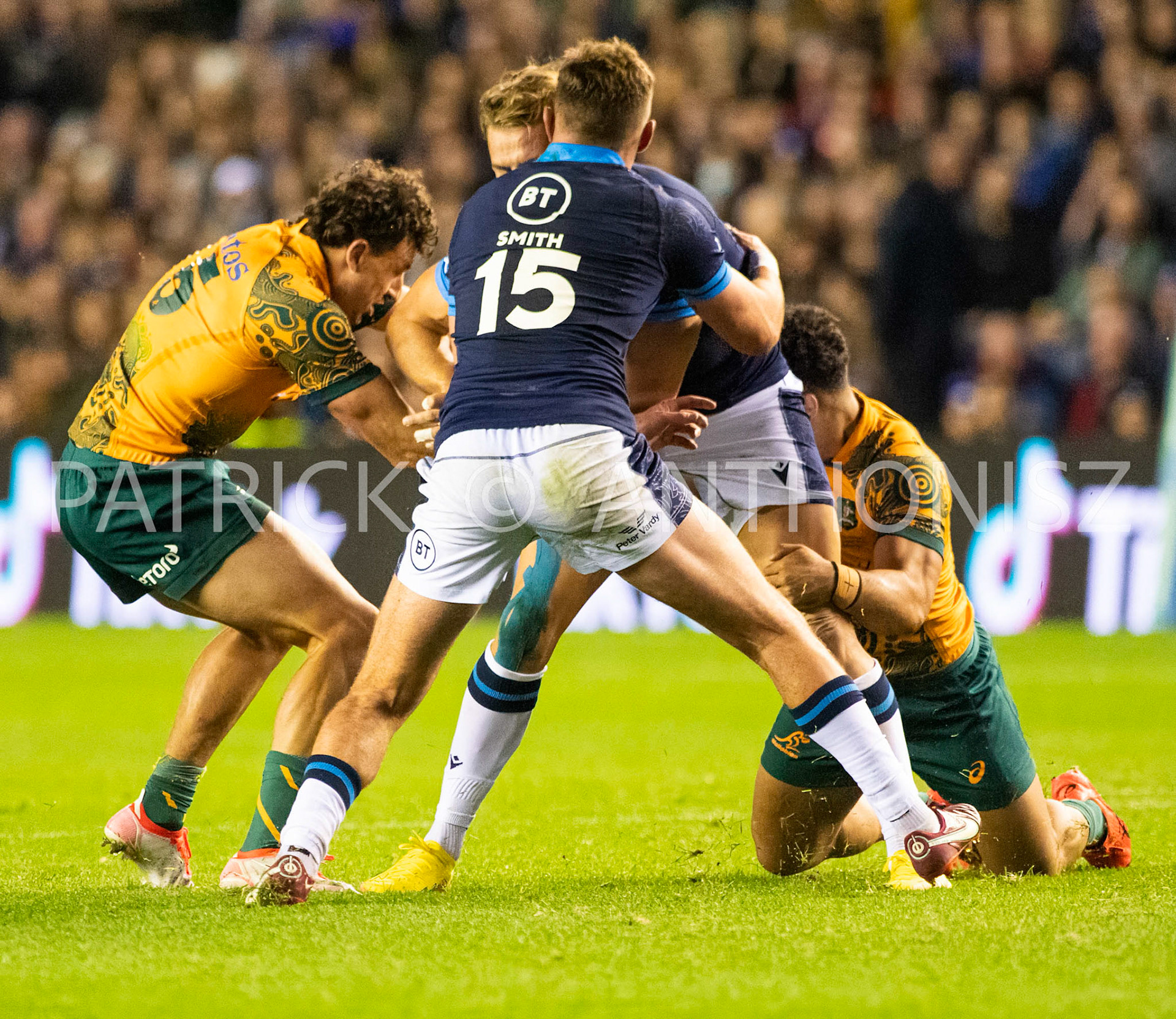 Scotland  October 29th : Ollie Smith of Scotland seen in action during the Rugby Union Autumn Internationals match between Australia Vs Scotland at BT Murrayfield Stadium Scotland 29th October 2022 Australia 16: Scotland  15