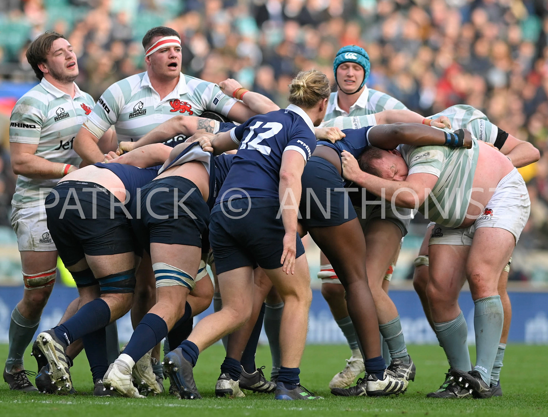 LONDON, ENGLAND March 25: Oxford University and Cambridge University in action during the  Oxford University vs Cambridge University Men's Varsity match at Twickenham Stadium on Saturday March 25-2023 in London, England.