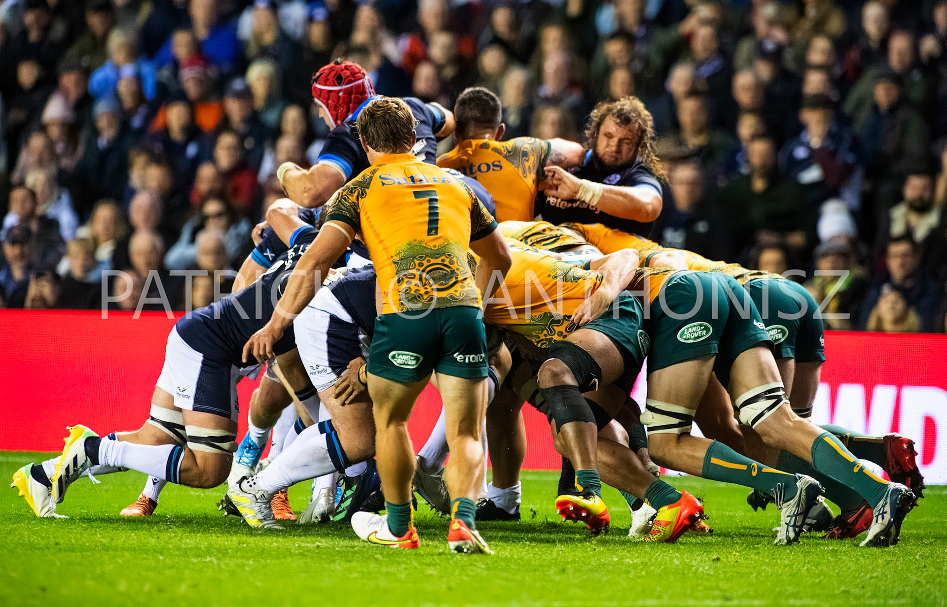 Scotland  October 29th :  Match day scrum during the Rugby Union Autumn Internationals match between Australia Vs Scotland at BT Murrayfield Stadium Scotland 29th October 2022 Australia  16: Scotland  15