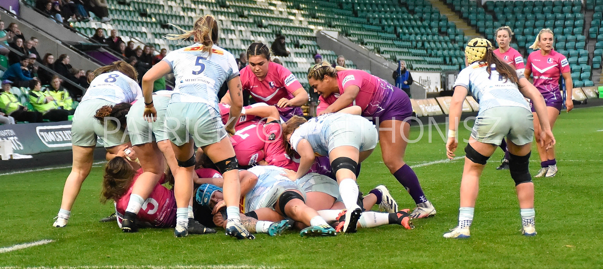 NORTHAMPTON, ENGLAND- Nov -27 - 2022 : Match action  between Loughborough Lightning Vs Harlequins at Franklin's Gardens on November 27, 2022 in Northampton, England