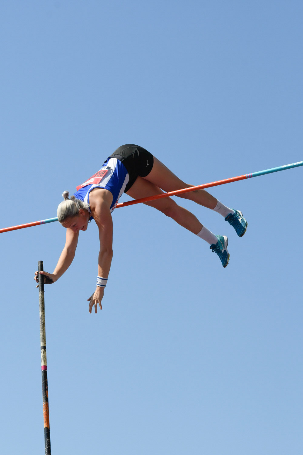 Birmingham, UK. 25th August, 2019.Holly. BRADSHAW  of BLACKBURN    in action during  the  womens  Pole Vault at  the Muller British Athletics Championships  Alexander Stadium, birmingham, England