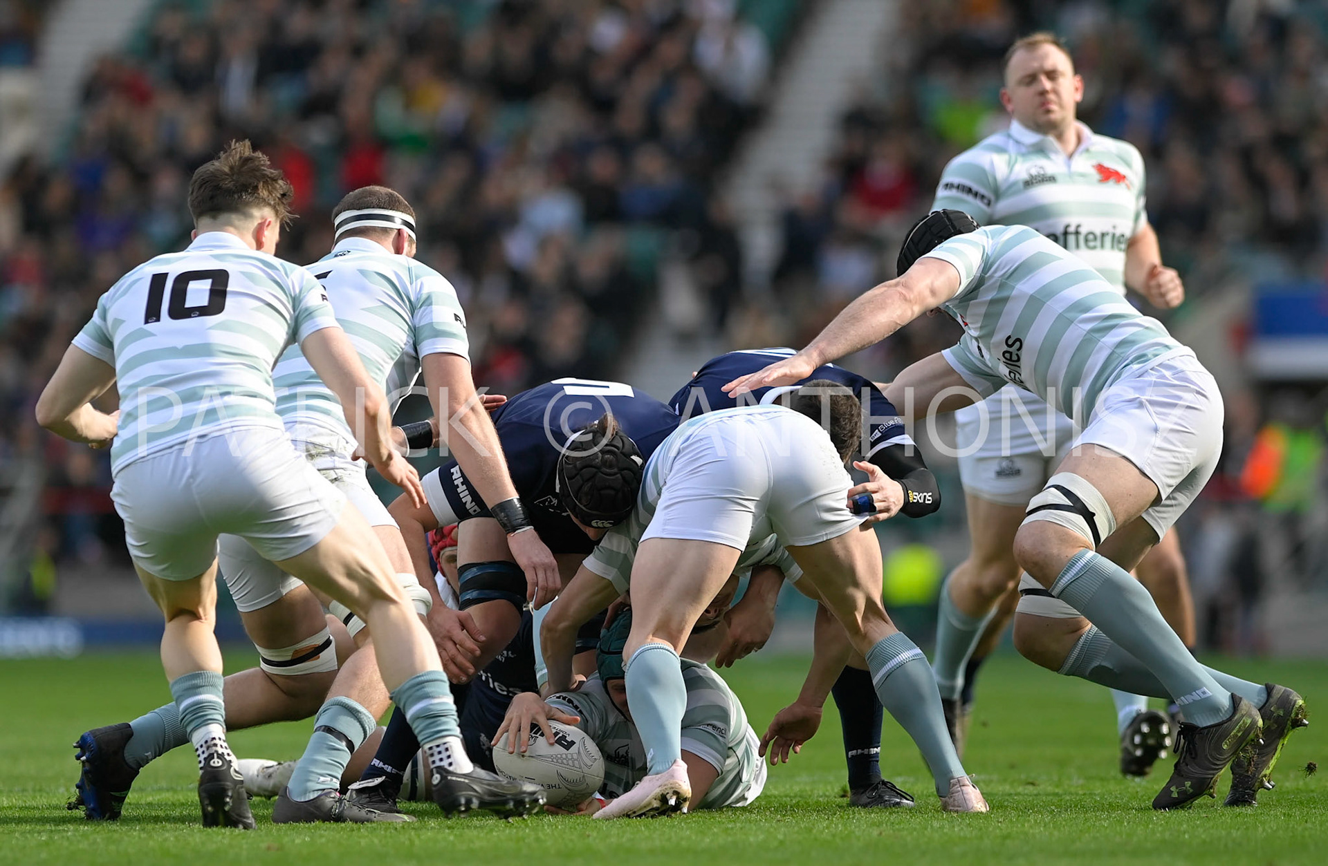 LONDON, ENGLAND March 25: Oxford University and Cambridge University in action during the  Oxford University vs Cambridge University Men's Varsity match at Twickenham Stadium on Saturday March 25-2023 in London, England.