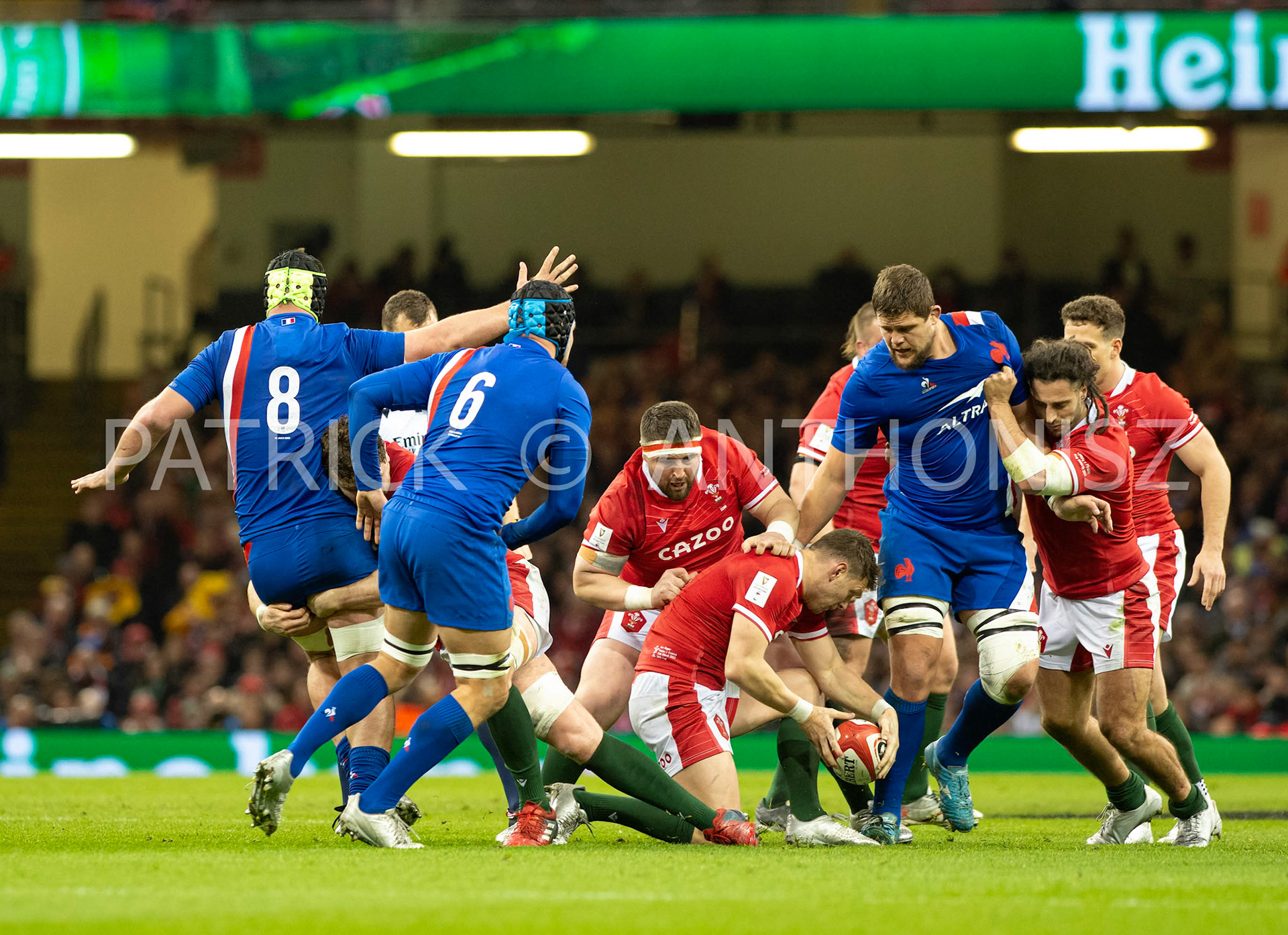 Wales v France  Guinness Six NationsCARDIFF, WALES 2022- March 11:  Wales and France at Principality Stadium on March 11/2022  in Cardiff, Wales.