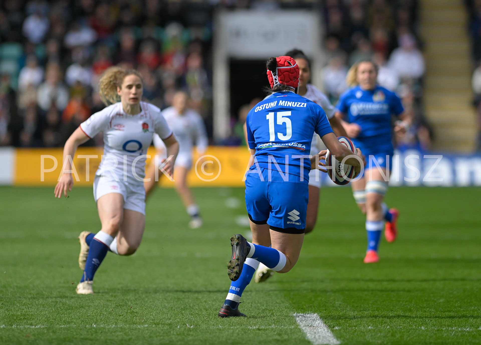 NORTHAMPTON, ENGLAND : Vittoria Ostuni Minuzzi of Italy during the  TikTok Women’s Six Nations  England Vs Italy at Franklin's Gardens on Sunday  April 2 , 2023 in Northampton, England.