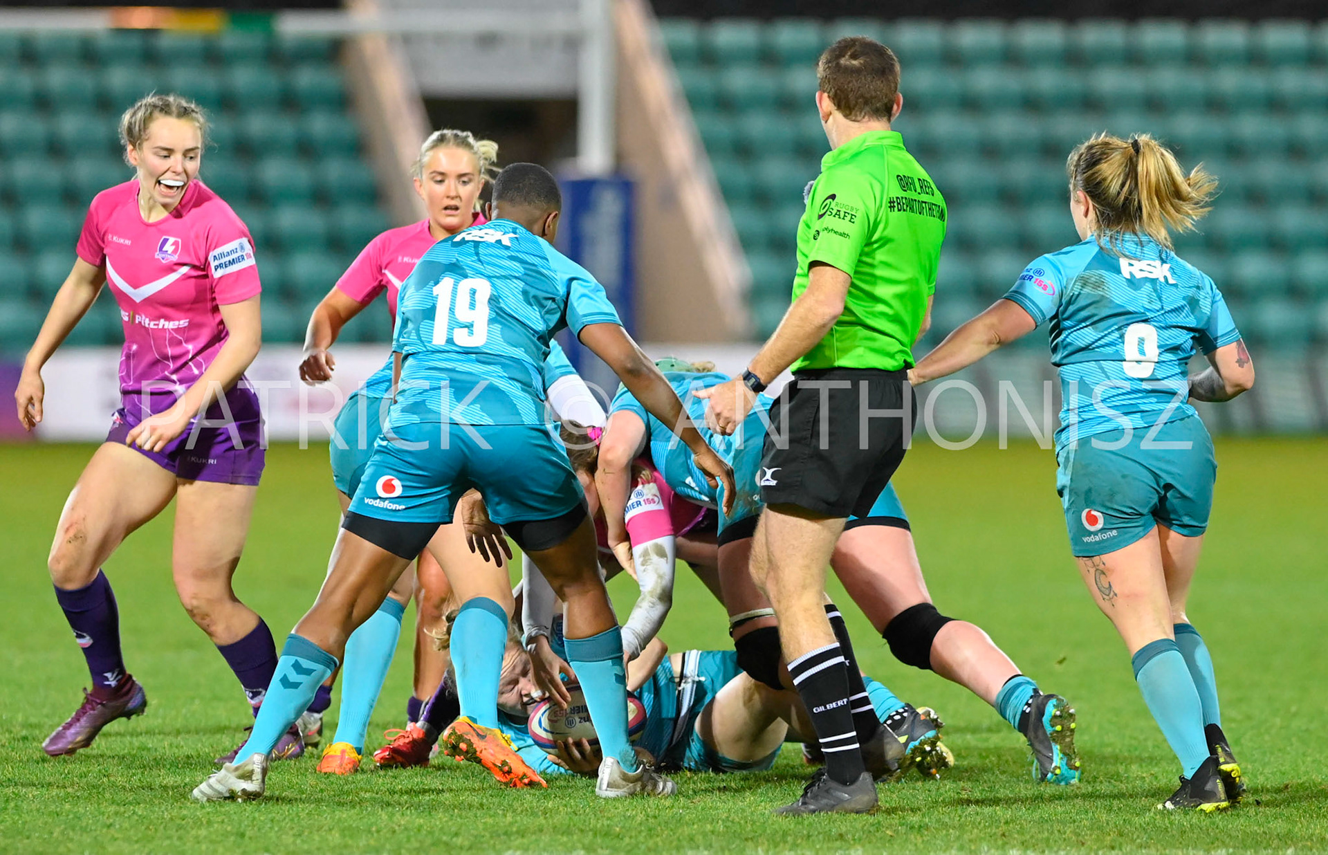 NORTHAMPTON, ENGLAND : Match action  during Women's Allianz Premiership 15's match between Loughborough Lightning and  Wasps at Franklin's Gardens on  Sunday January  8 2023 in Northampton, England