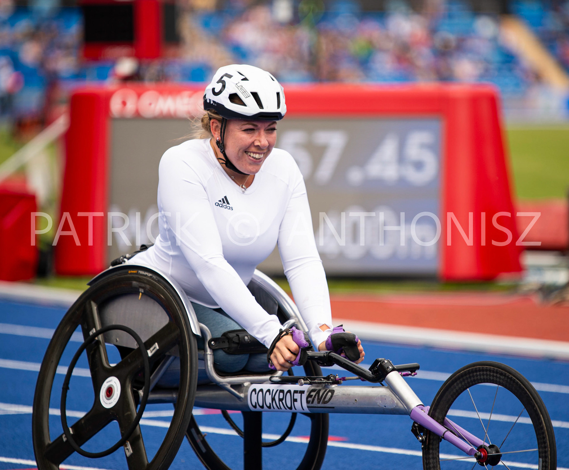21-MAY-2022   GBR COCKROFT Hannah  after winning the Women 400m Wheelchair Event   in 57.45 at the Muller Birmingham  Diamond League   Alexander Stadium,  Perry Barr, Birmingham