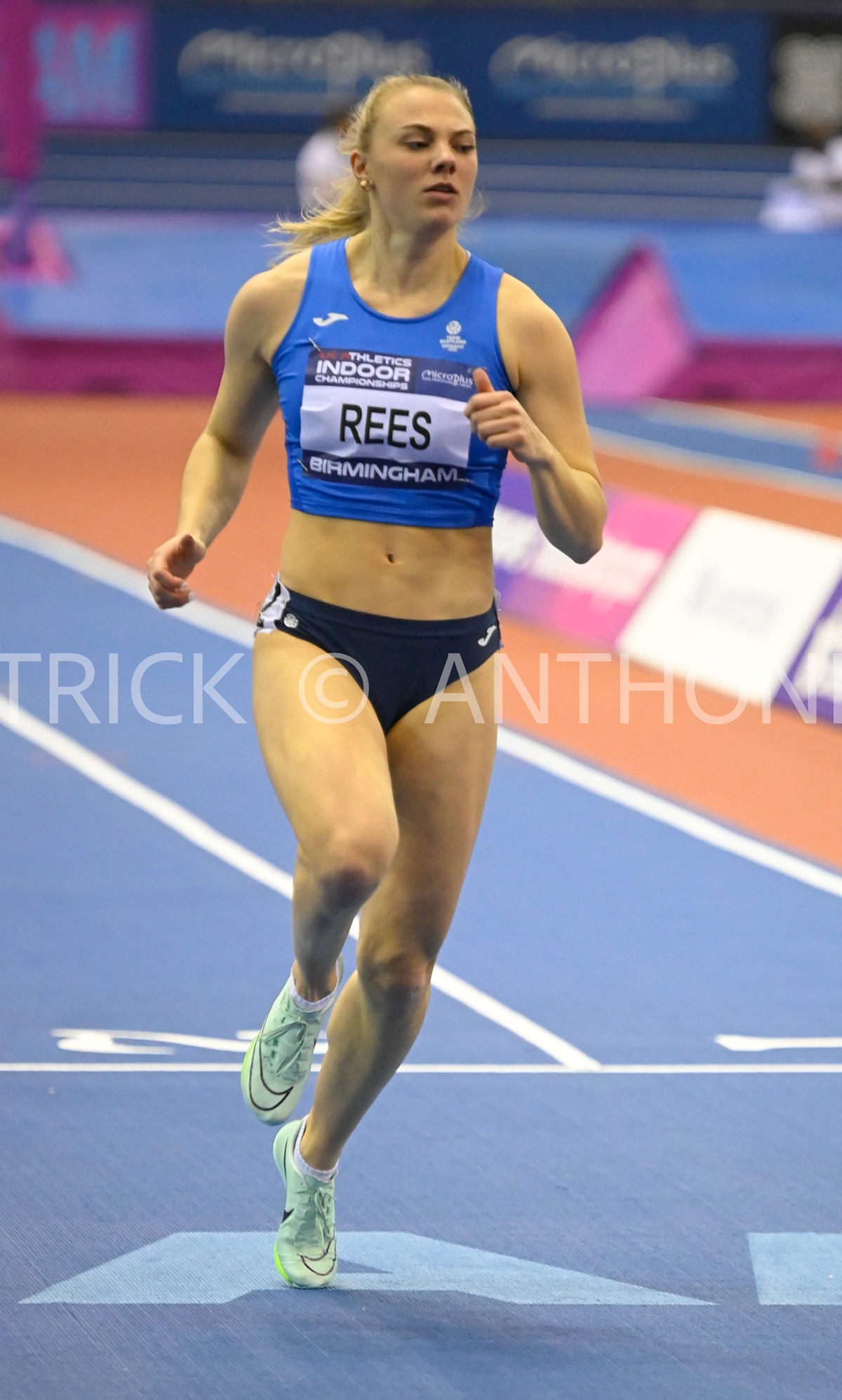 BIRMINGHAM, ENGLAND - FEBRUARY 18: Alisha Rees during day 1 Heats UK Athletics Indoor Championships at the Utilita Arena, Birmingham , England