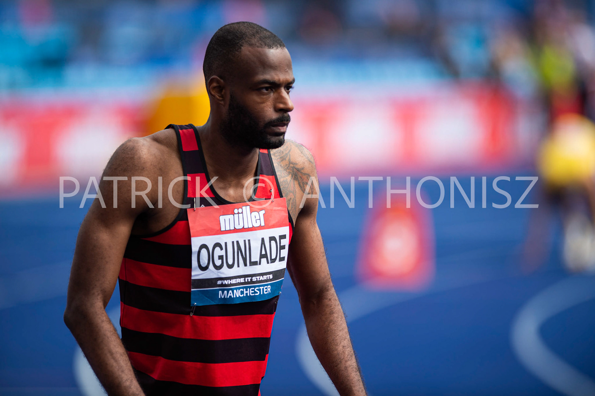 24-6-2022: Isaac  OGUNLADE is seen during  the  400 M Hurdles at the Muller UK Athletics Championships MANCHESTER REGIONAL ARENA – MANCHESTER