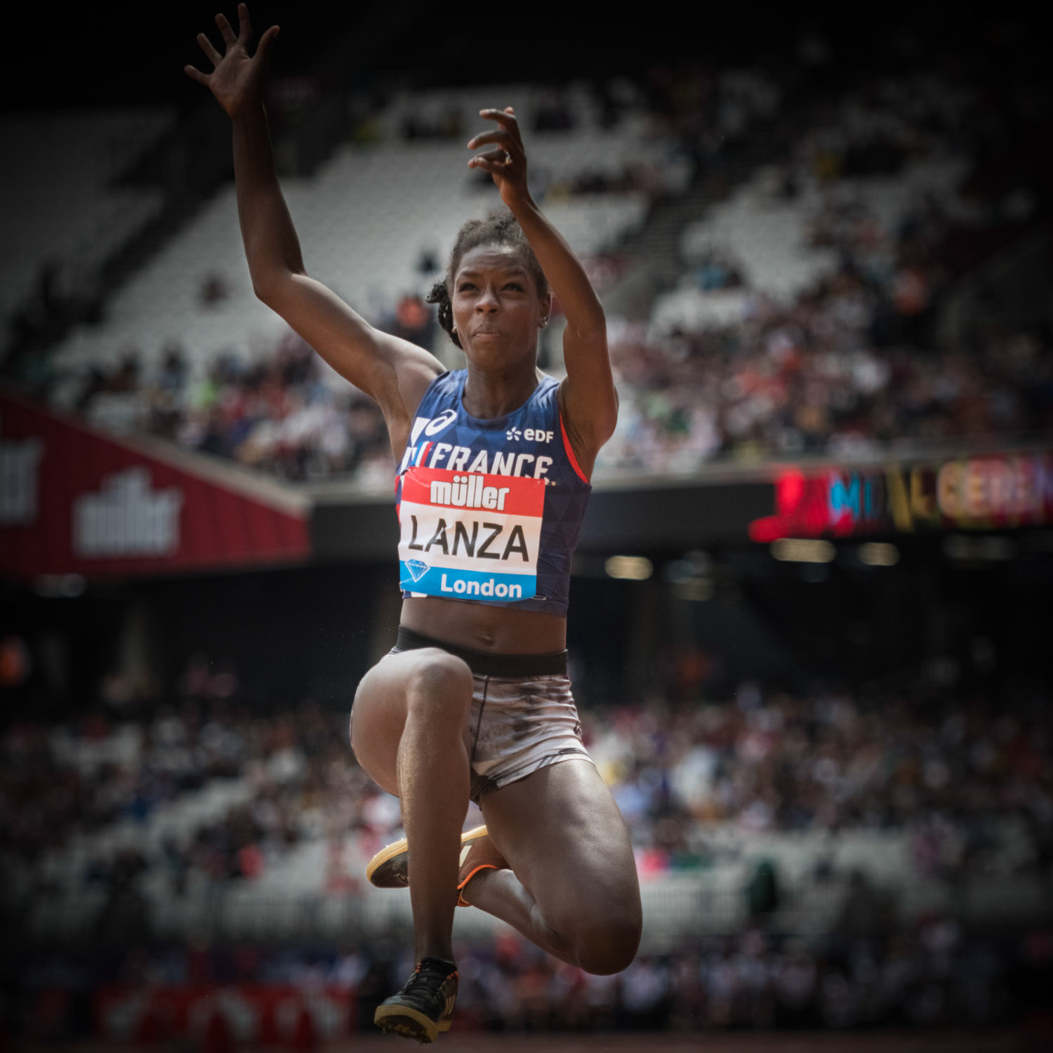 LONDON, ENGLAND - JULY 21: Angelina Lanza of France  in the Women's Long Jump T44-64 Final during Day Two of the Muller Anniversary Games IAAF Diamond League event at the Olympic Stadium on July 21, 2019 in London, England