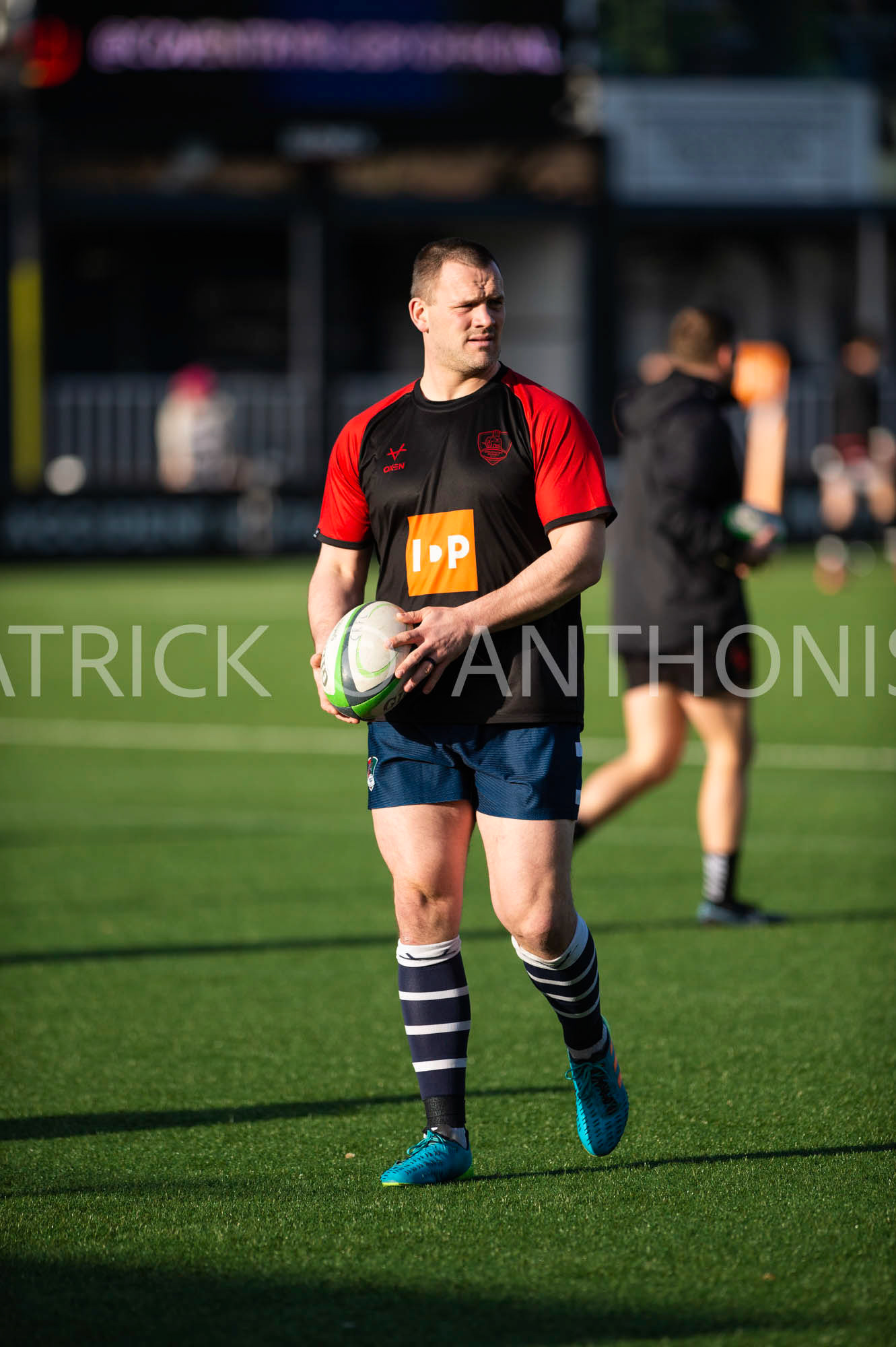 BUTTS PARK ARENA Coventry ,England 29th of January 2022 : RYAN BURROWS (C) of coventry is seen prior to the warm up during the  Greene King IPA Championship  match  between Coventry Rugby Vs Cornish Pirates  at Butts Park Arena Coventry UK .Final score: Coventry Rugby 21 :  31Cornish Pirates