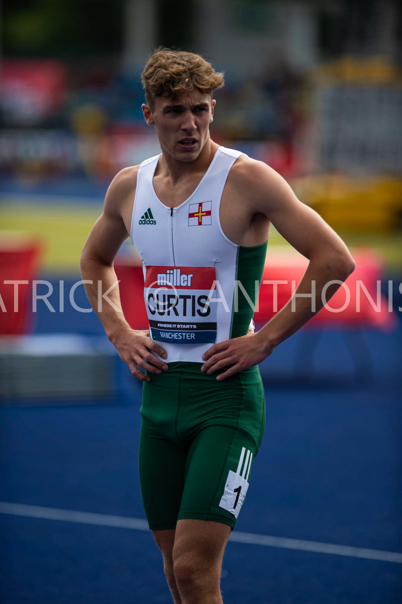 24-6-2022: Peter Curtis is seen during  the  400  M Hurdles at the Muller UK Athletics Championships MANCHESTER REGIONAL ARENA – MANCHESTER