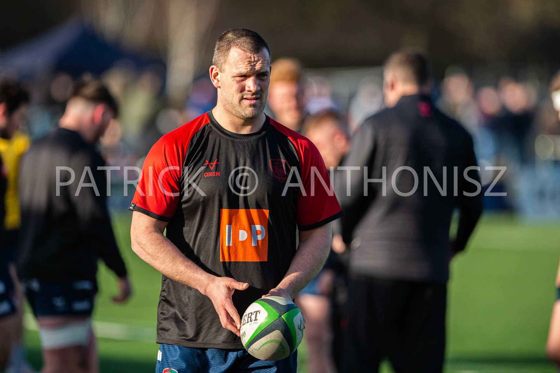 BUTTS PARK ARENA Coventry ,England 29th of January 2022 :  RYAN BURROWS (C) of coventry  is seen during the  warm up prior to the Greene King IPA Championship  match  between Coventry Rugby Vs Cornish Pirates  at Butts Park Arena Coventry UK .Final score: Coventry Rugby  21:  31Cornish Pirates