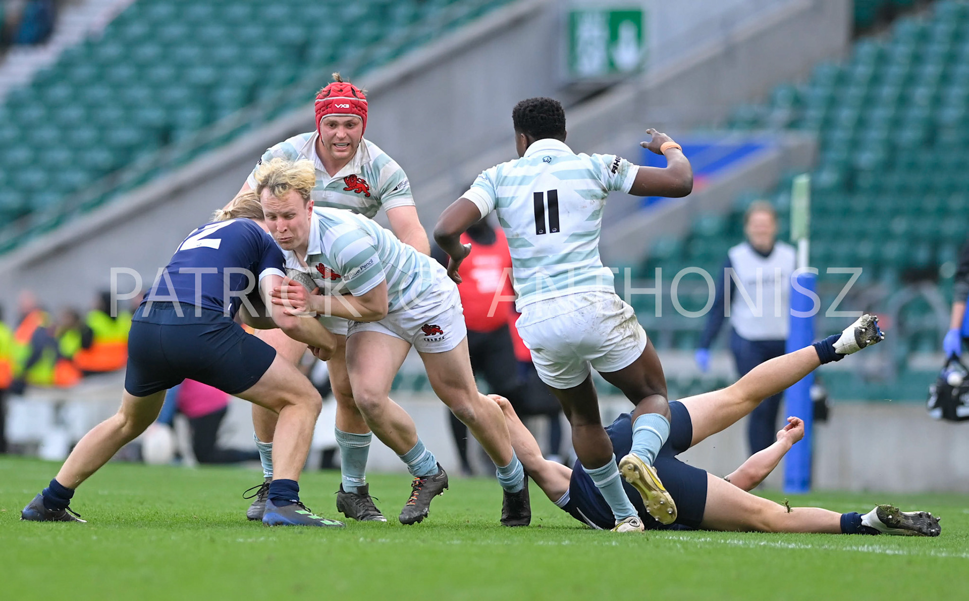 LONDON, ENGLAND March 25: Oxford University and Cambridge University in action during the  Oxford University vs Cambridge University Men's Varsity match at Twickenham Stadium on Saturday March 25-2023 in London, England.