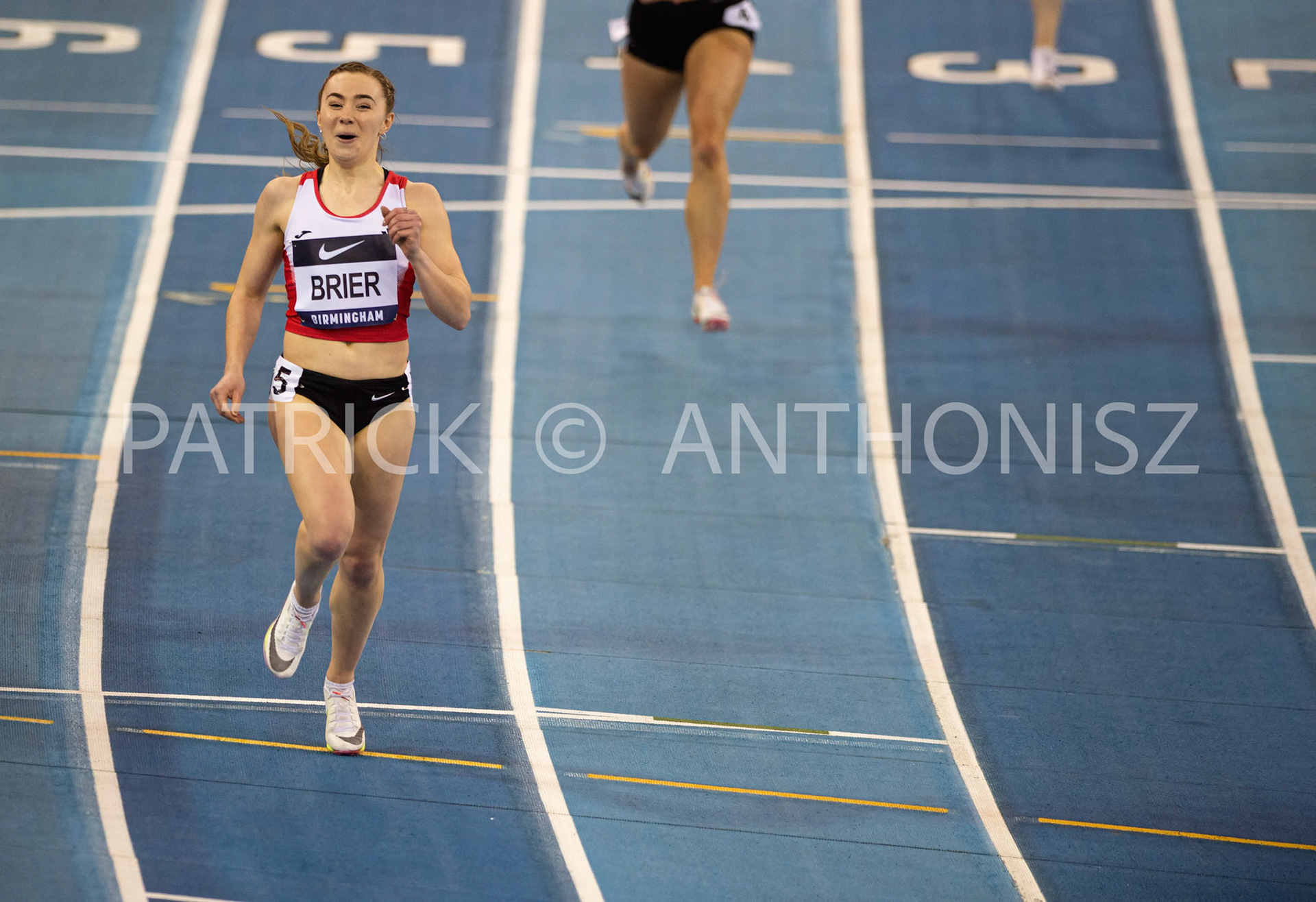 Saturday 27 February 2022 :   Winner in the 200 Meters  race Hannah Brier - 23.64  in the UK Athletics Indoor Championships and World Trials  Birmingham at the Utilita Arena Birmingham Day 2