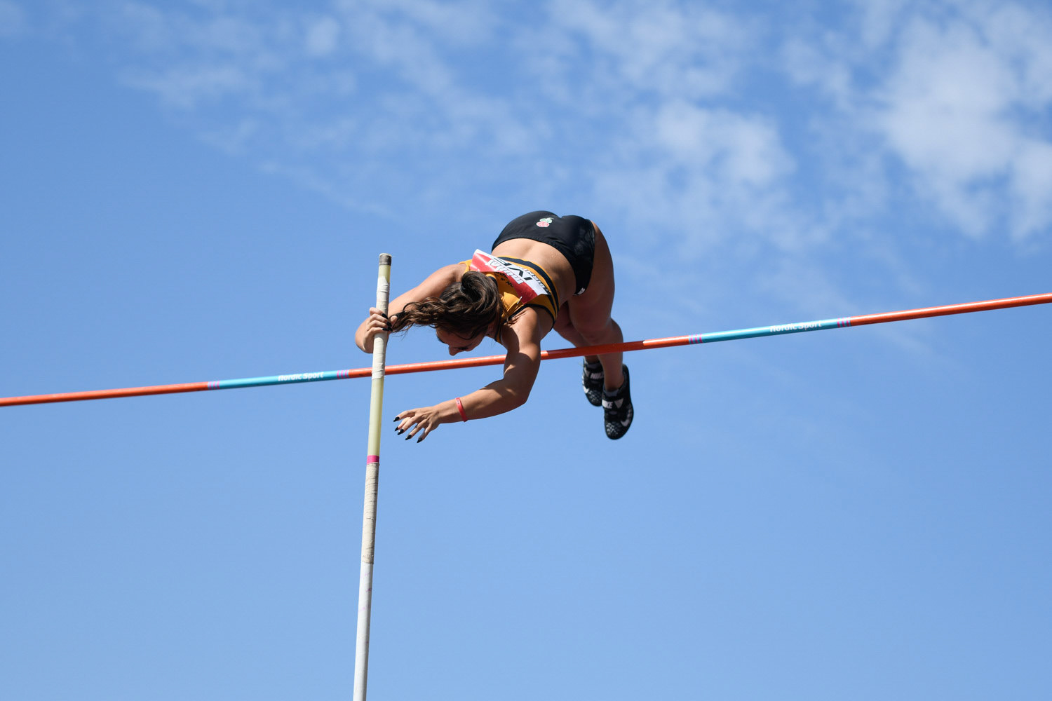 Birmingham, UK. 25th August, 2019. Jade IVE of  SUTTON  & DISTRICT  in action during  the  womens  Pole Vault at  the Muller British Athletics Championships  Alexander Stadium, birmingham, England