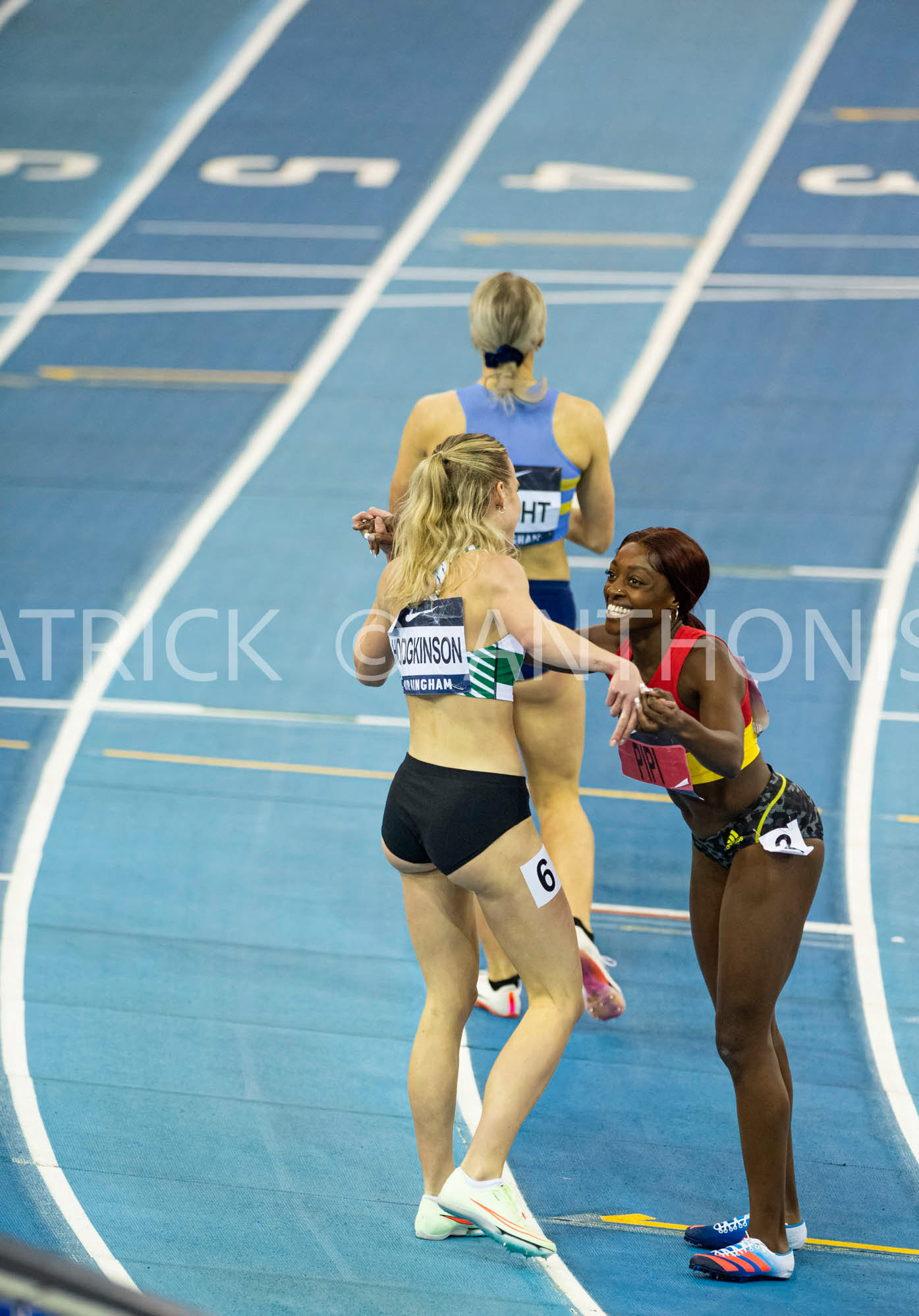 Saturday 27 February : Keely Hodgkinson LEIGH H  and Ama Pipi  ENFIELD &amp; HARINGEY H reacts after finishing in the UK Athletics Indoor Championships and World Trials  Birmingham at the Utilita Arena Birmingham Day 2