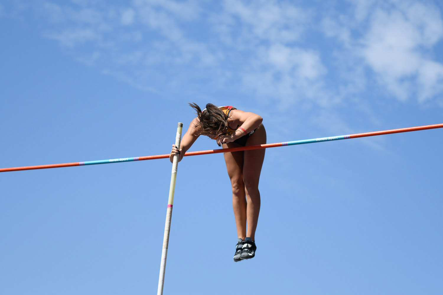 Birmingham, UK. 25th August, 2019. Jade IVE of  SUTTON  & DISTRICT  in action during  the  womens  Pole Vault at  the Muller British Athletics Championships  Alexander Stadium, birmingham, England