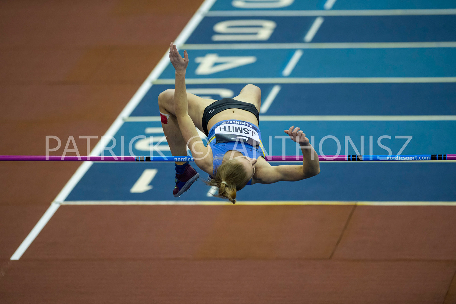 Saturday 27 February  2022: JodIe  Smith  in the Womens High Jump Pentathion at the UK Athletics Indoor Championships and World Trials  Birmingham at the Utilita Arena Birmingham Day 2